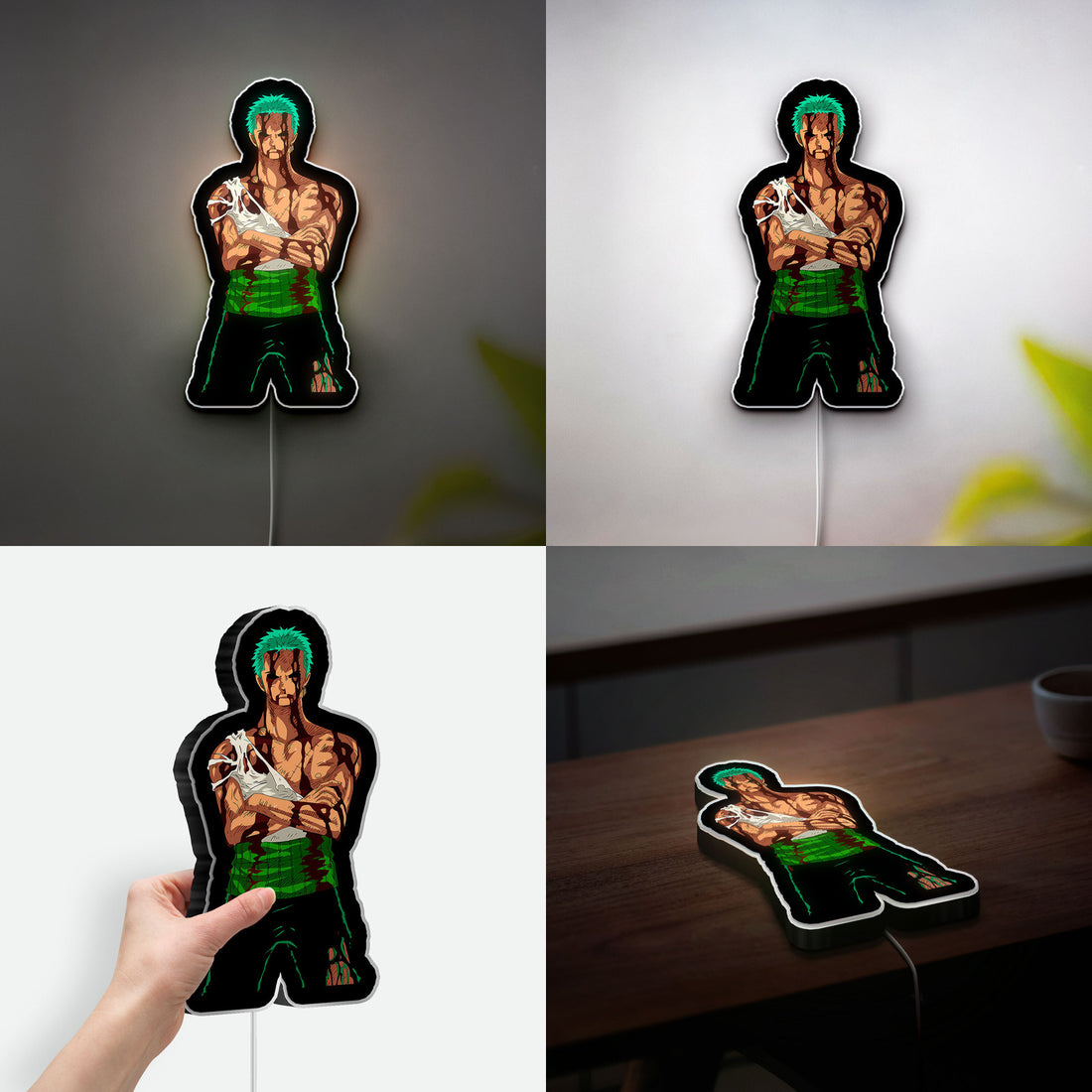 Roronoa Zoro 3D Light Box - One Piece Anime LED Night Light, Samurai Sword Decor for Anime Fans & Manga Lovers 