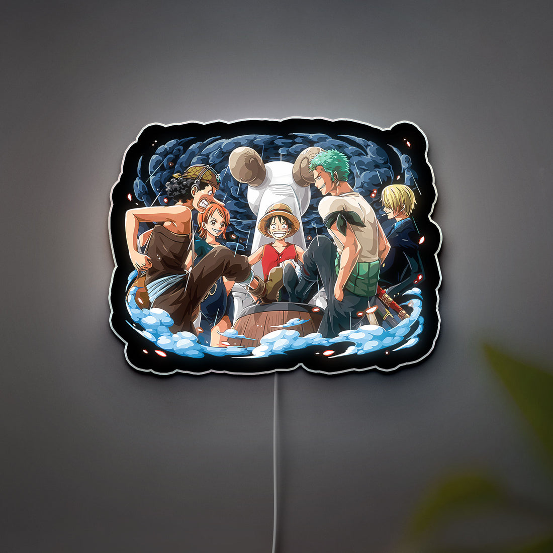 One Piece Nakama Crew 3D Light Box - Luffy Zoro Nami Usopp Sanji LED Night Light, Anime Character Decor for Straw Hat Pirates Fans 