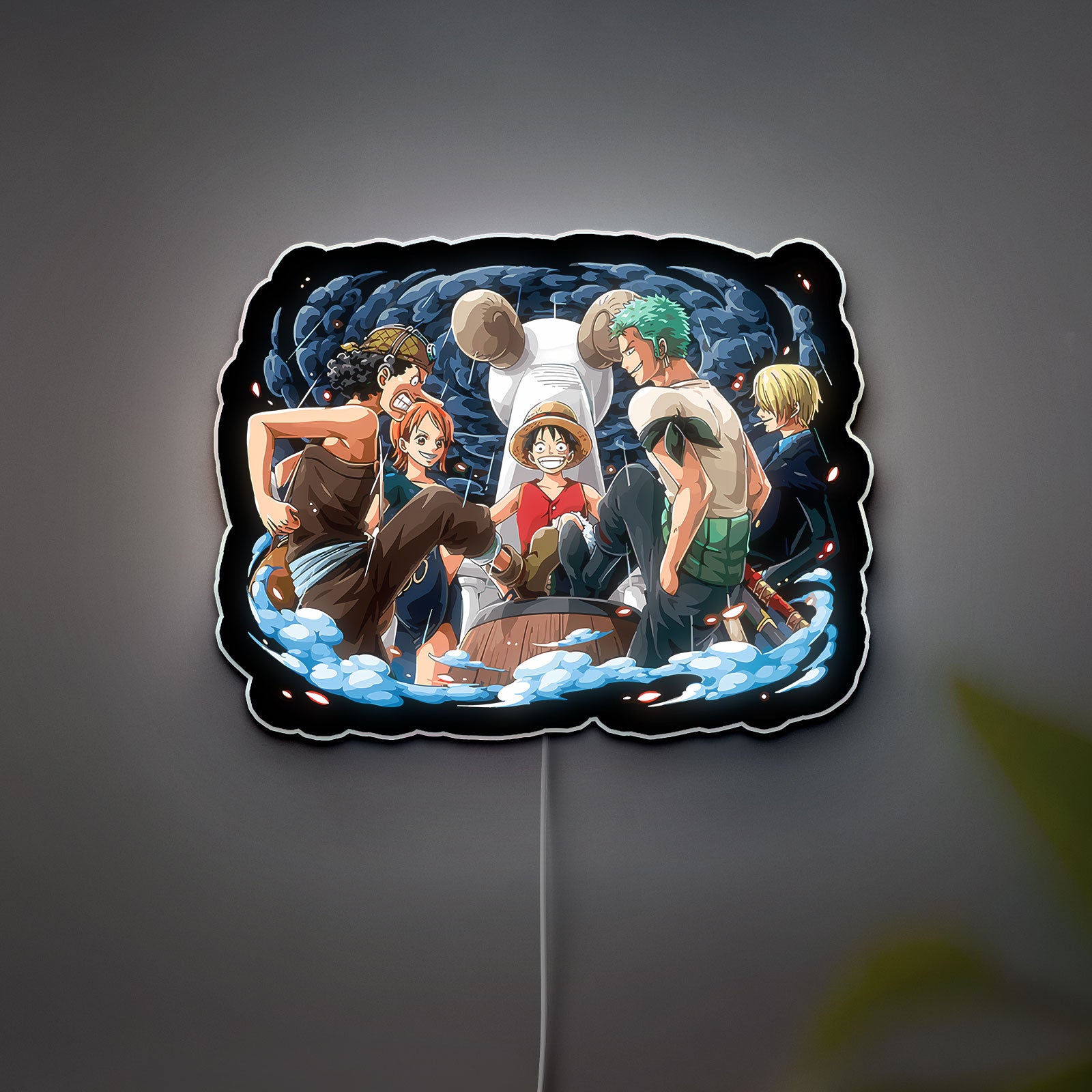One Piece Nakama Crew 3D Light Box - Luffy Zoro Nami Usopp Sanji LED Night Light, Anime Character Decor for Straw Hat Pirates Fans 
