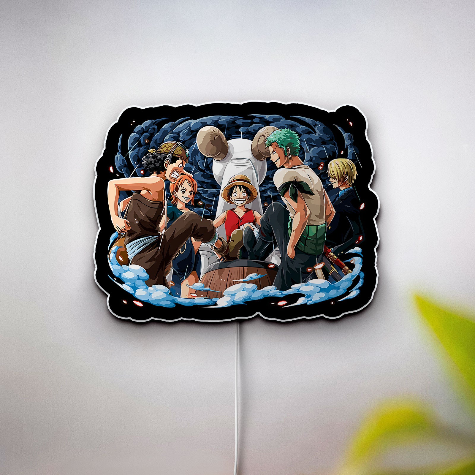 One Piece Nakama Crew 3D Light Box - Luffy Zoro Nami Usopp Sanji LED Night Light, Anime Character Decor for Straw Hat Pirates Fans 