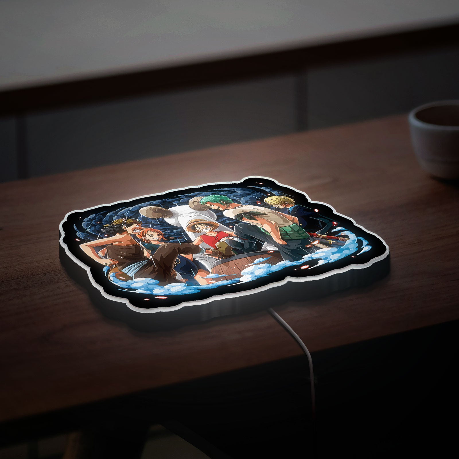 One Piece Nakama Crew 3D Light Box - Luffy Zoro Nami Usopp Sanji LED Night Light, Anime Character Decor for Straw Hat Pirates Fans 