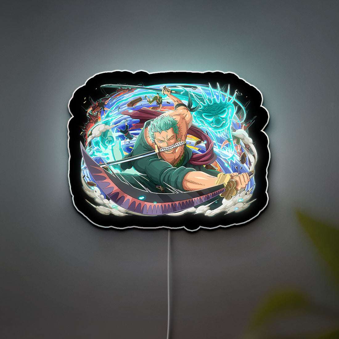Roronoa Zoro 3D Light Box - One Piece Anime LED Night Light, Straw Hat Pirates Decor for Manga Fans, Anime Bedroom Glow Art 