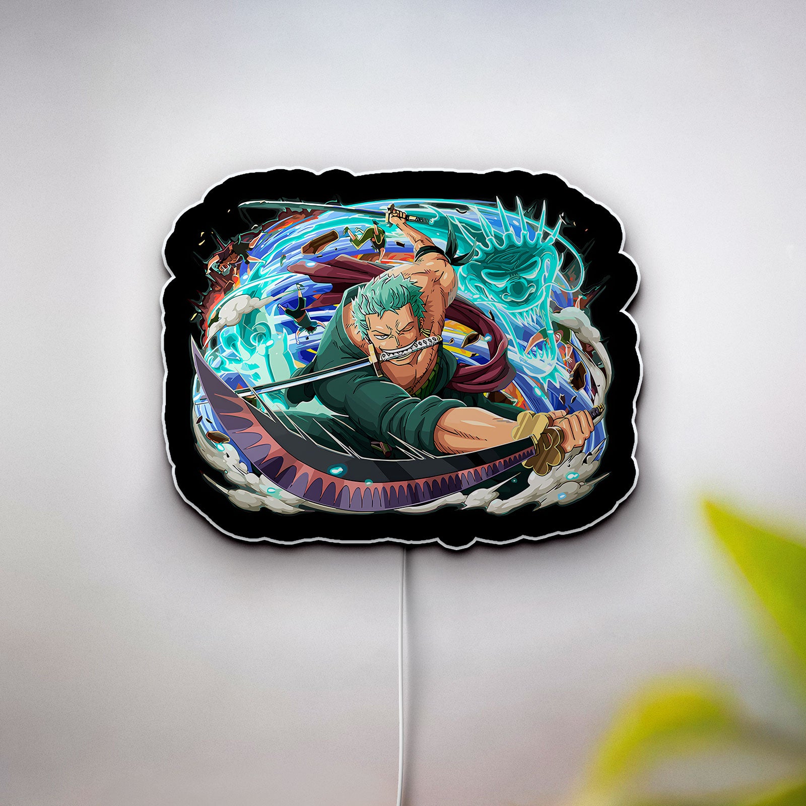 Roronoa Zoro 3D Light Box - One Piece Anime LED Night Light, Straw Hat Pirates Decor for Manga Fans, Anime Bedroom Glow Art 