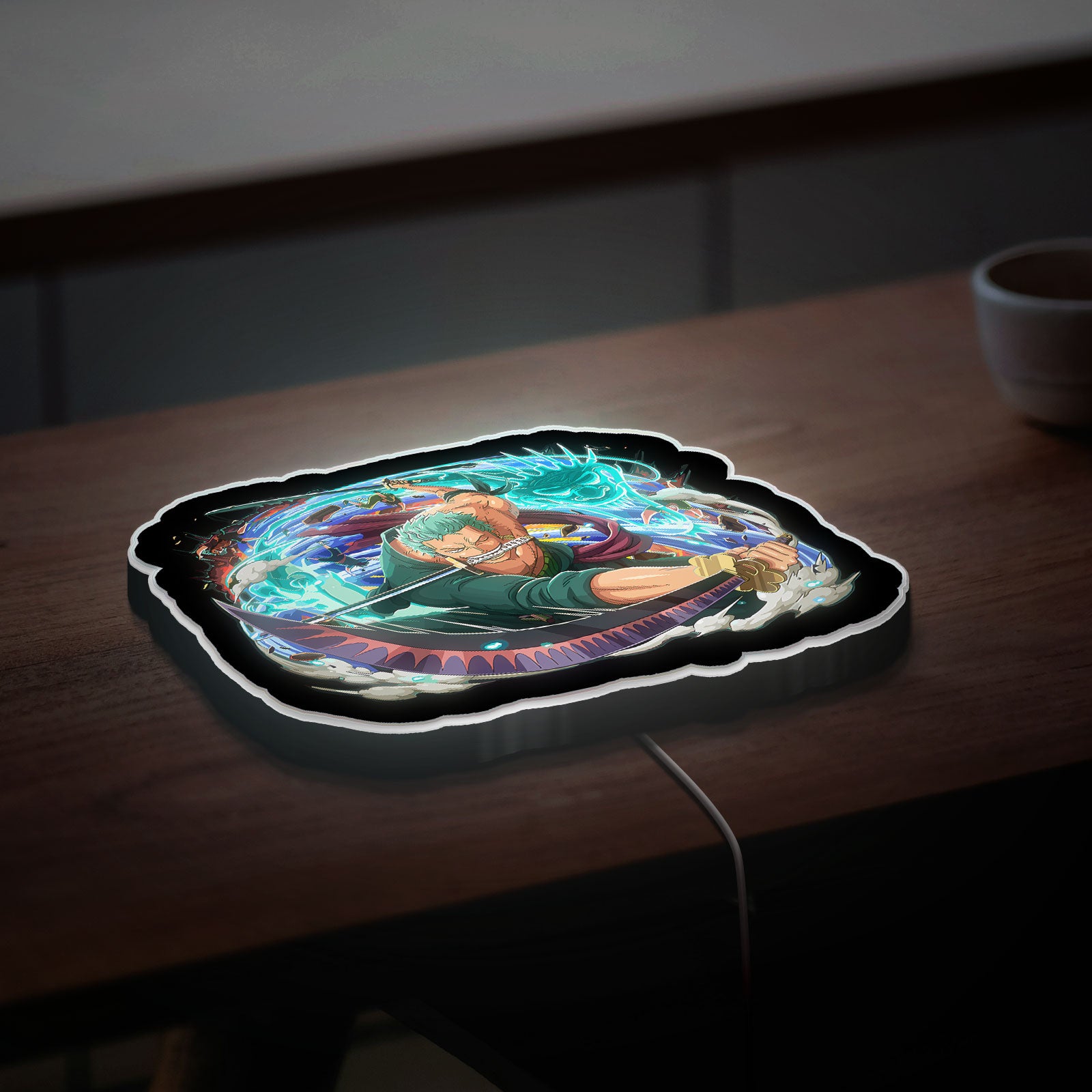Roronoa Zoro 3D Light Box - One Piece Anime LED Night Light, Straw Hat Pirates Decor for Manga Fans, Anime Bedroom Glow Art 