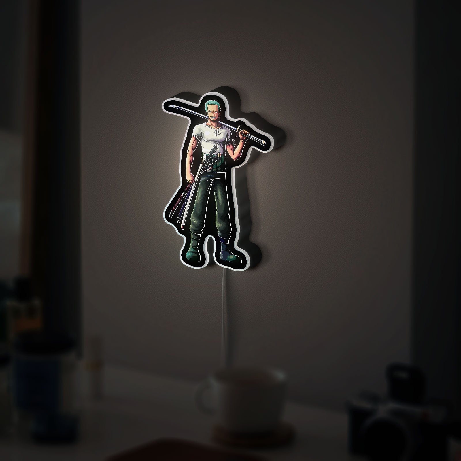 One Piece 3D Light Box - Luffy & Zoro Anime LED Night Light, Straw Hat Pirates Decor for Manga Fans 
