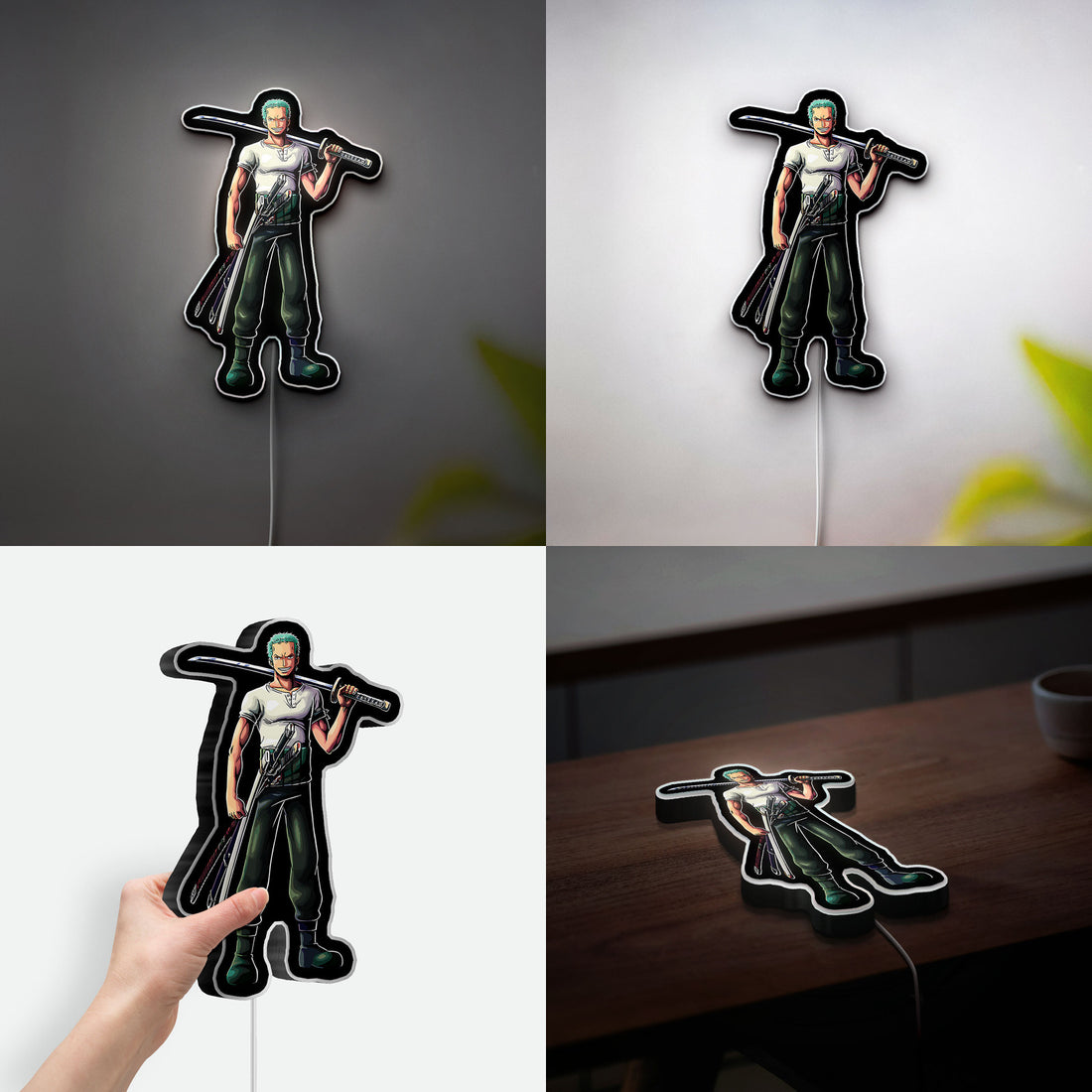 One Piece 3D Light Box - Luffy & Zoro Anime LED Night Light, Straw Hat Pirates Decor for Manga Fans 