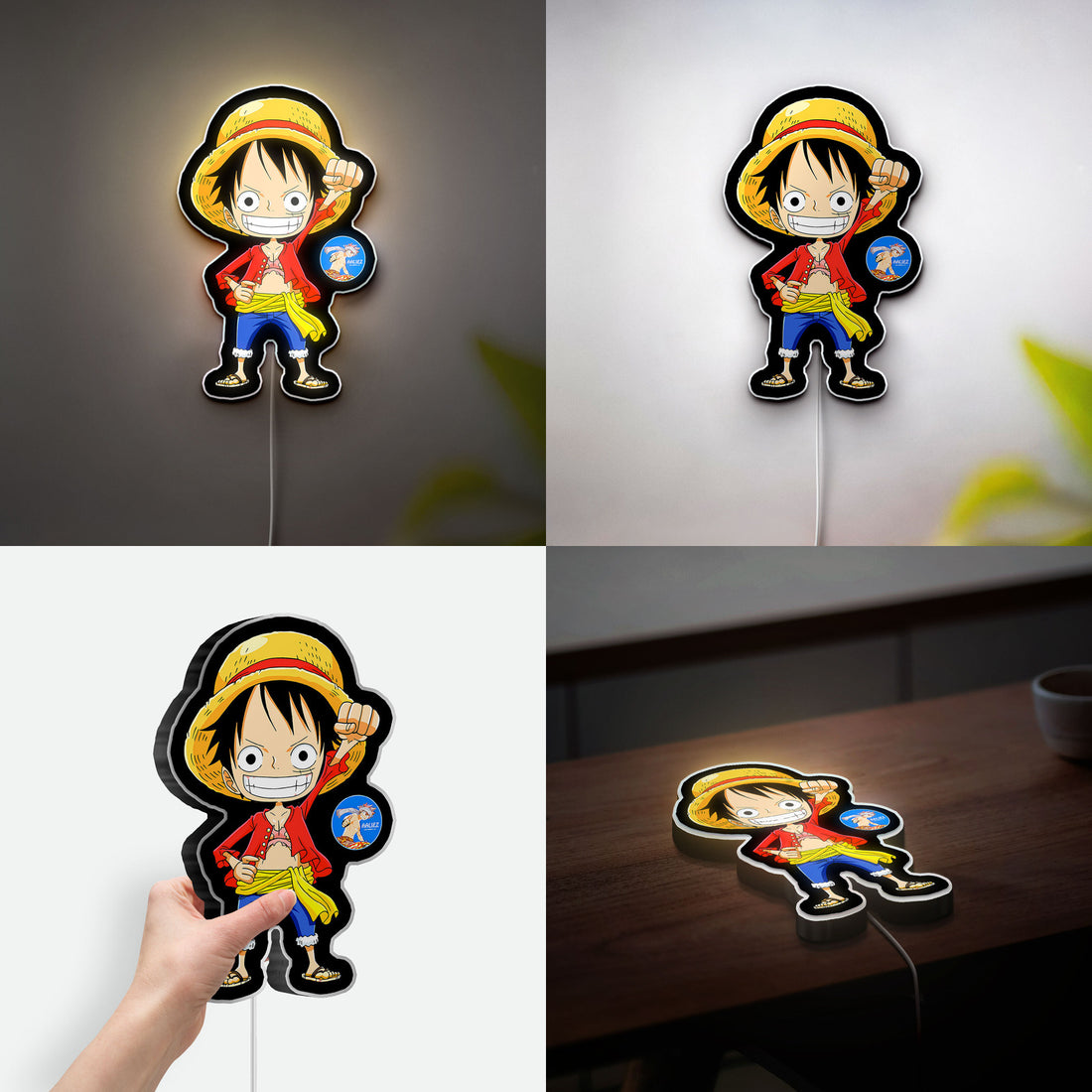 One Piece Chibi Crew 3D Light Box - Straw Hat Pirates LED Night Light, Anime Character Decor for Manga Fans 