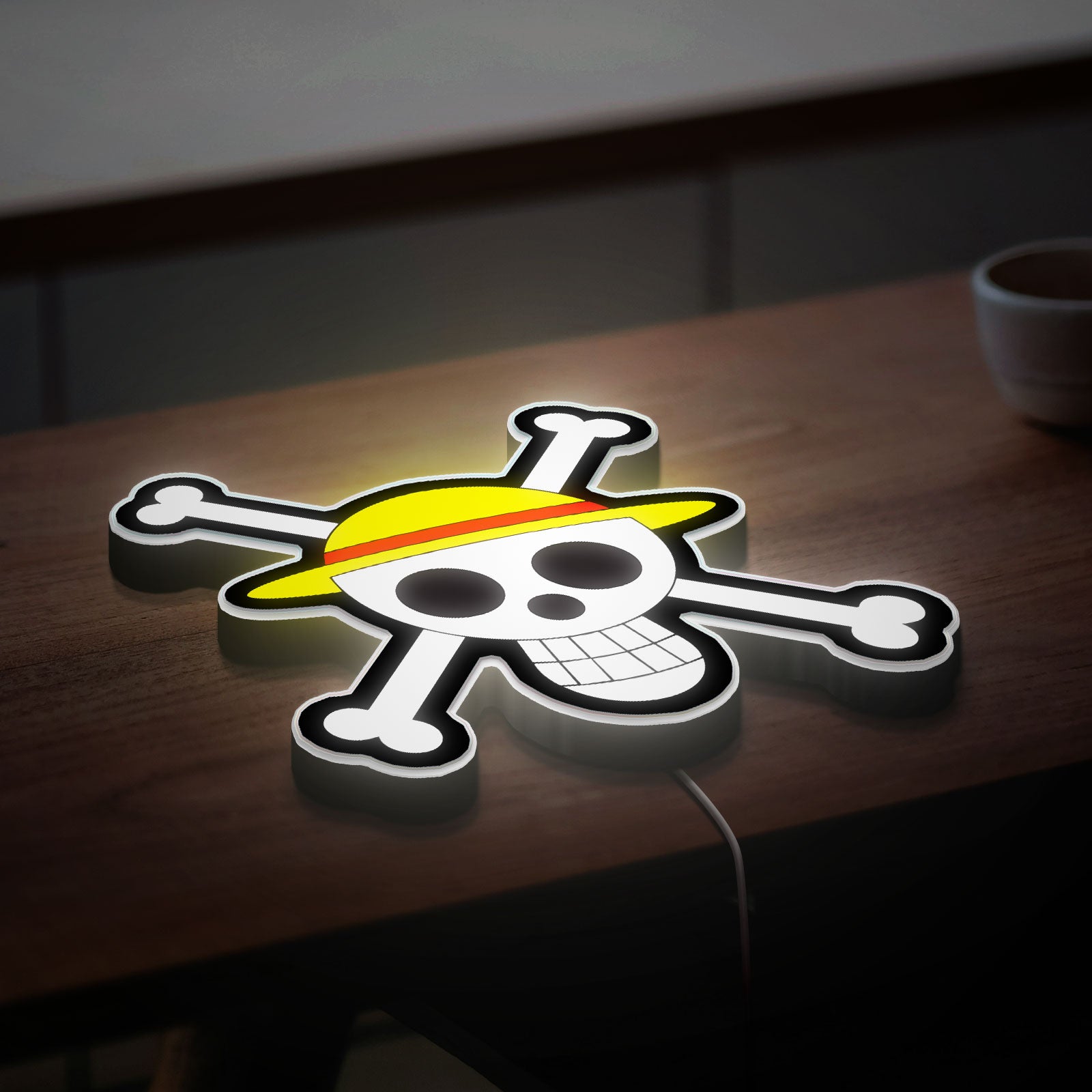 One Piece Anime 3D Light Box - Pirate Crew Logo LED Night Light, Nautical Themed Decor for Anime Fans 