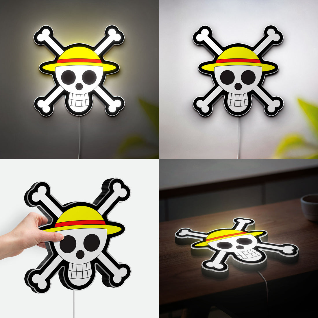 One Piece Anime 3D Light Box - Pirate Crew Logo LED Night Light, Nautical Themed Decor for Anime Fans 