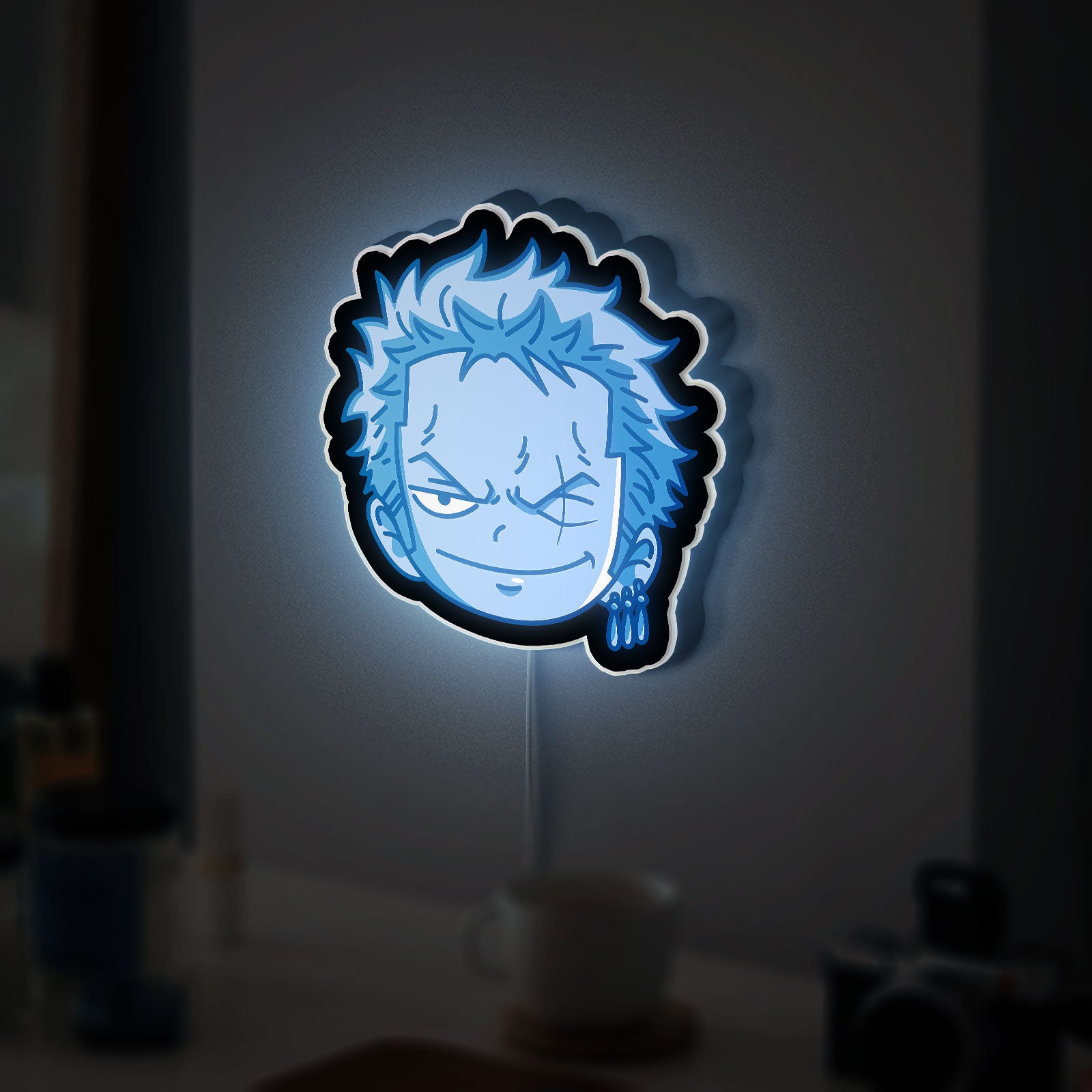 Roronoa Zoro Glow Lamp - One Piece Anime Night Light, Pirate Hunter LED Decor, Japanese Manga Inspired Collectible for Anime Fans 