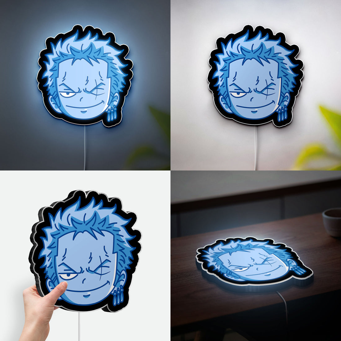 Roronoa Zoro Glow Lamp - One Piece Anime Night Light, Pirate Hunter LED Decor, Japanese Manga Inspired Collectible for Anime Fans 