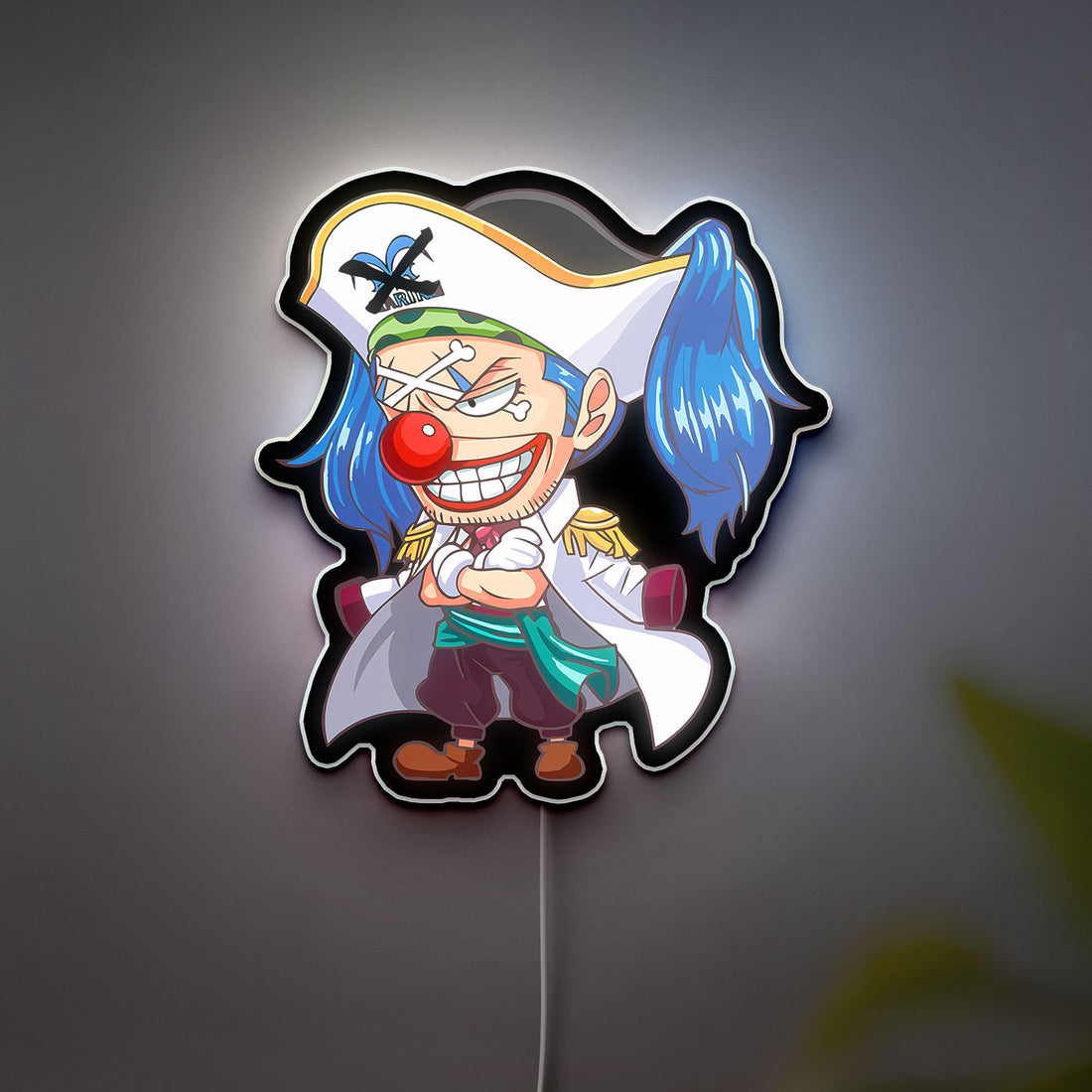 Buggy the Clown 3D Light Box - One Piece Anime LED Night Light, Pirate Themed Room Decor for Anime Fans 