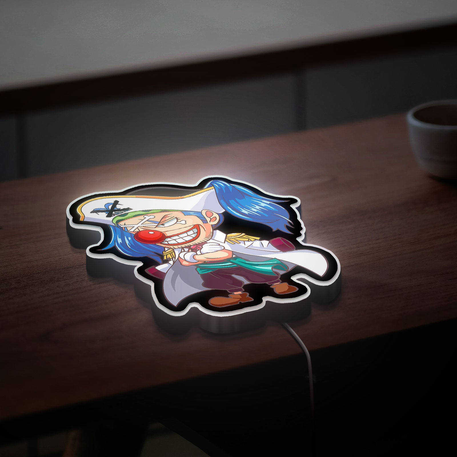 Buggy the Clown 3D Light Box - One Piece Anime LED Night Light, Pirate Themed Room Decor for Anime Fans 
