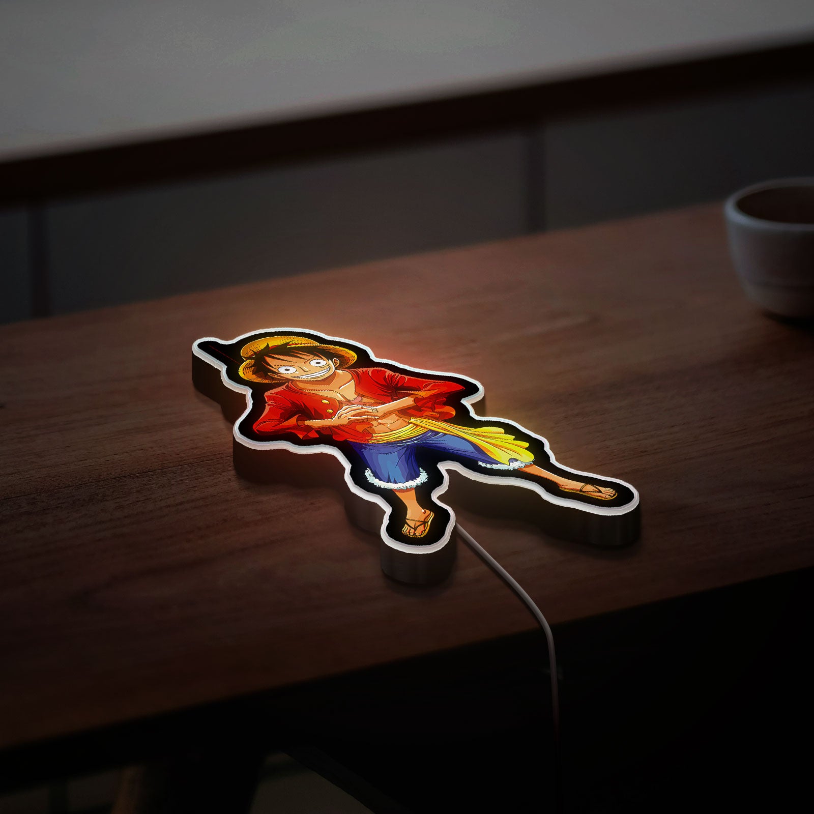 One Piece Luffy 3D Light Box - Anime Character LED Night Light, Pirate King Glow Decor for Anime Fans & Manga Lovers 