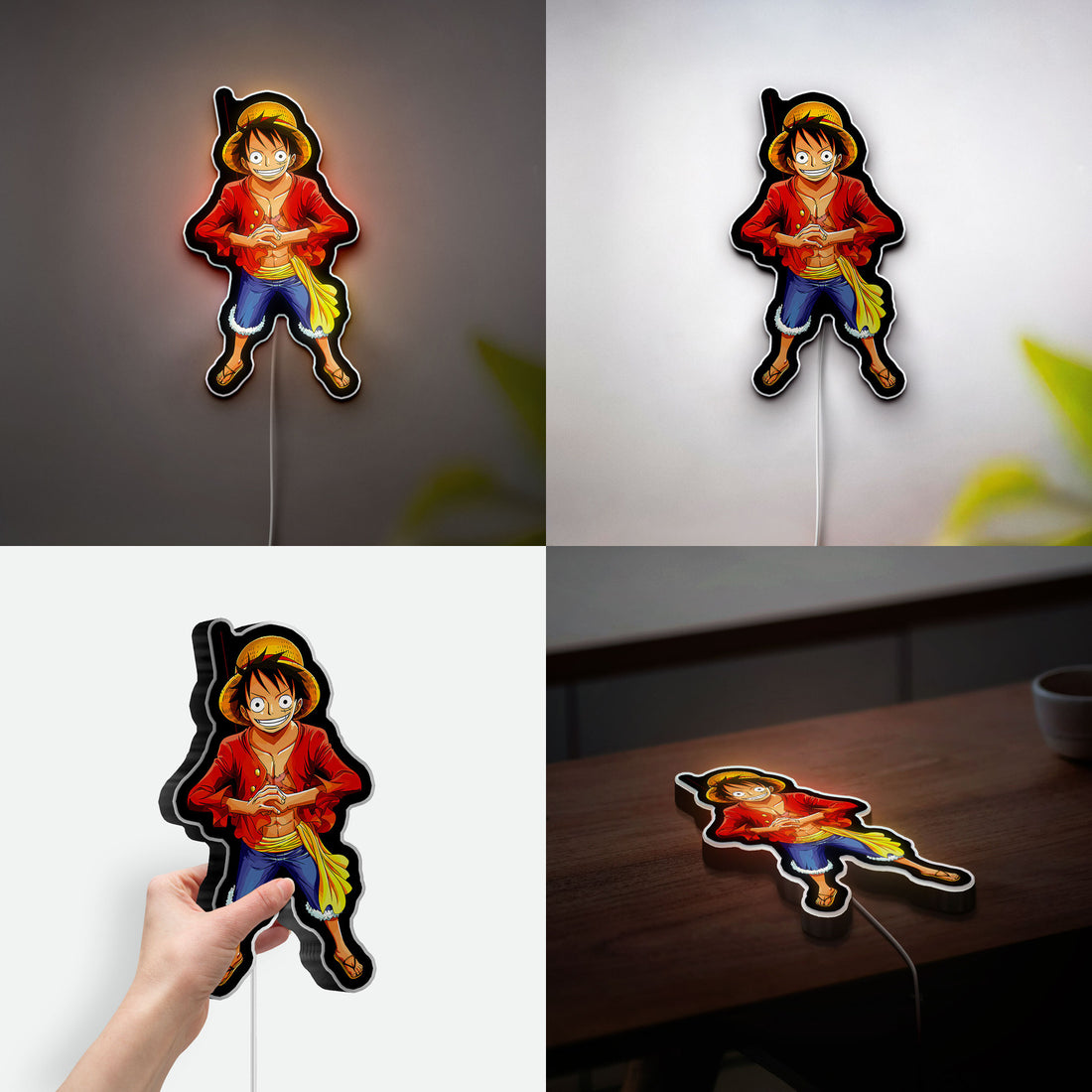 One Piece Luffy 3D Light Box - Anime Character LED Night Light, Pirate King Glow Decor for Anime Fans & Manga Lovers 