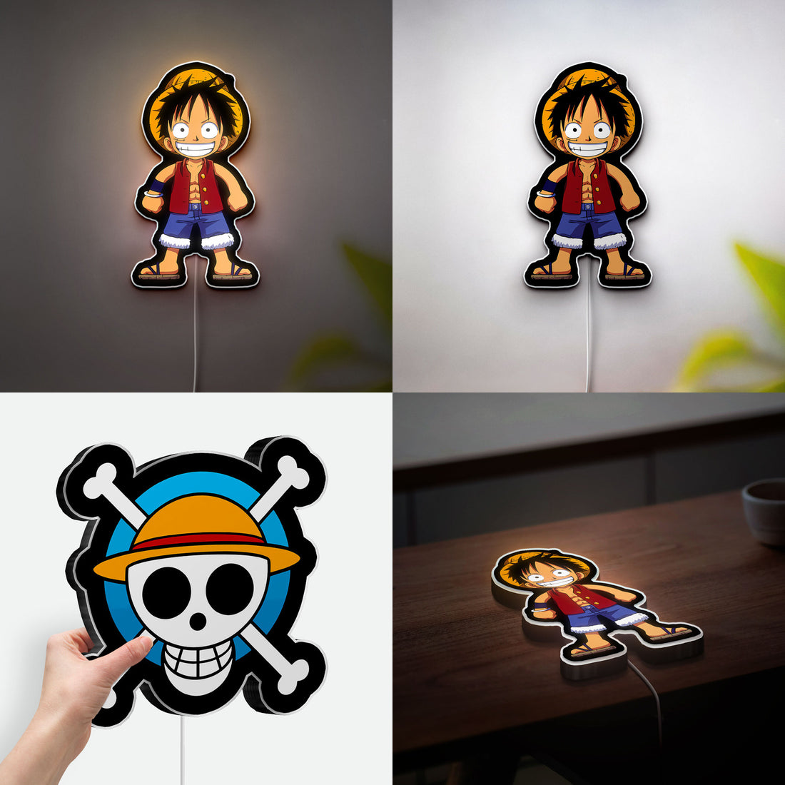 One Piece 3D Light Box - Chibi Straw Hat Crew LED Night Light, Anime Character Decor for Luffy Fans, Japanese Manga Themed Gift 