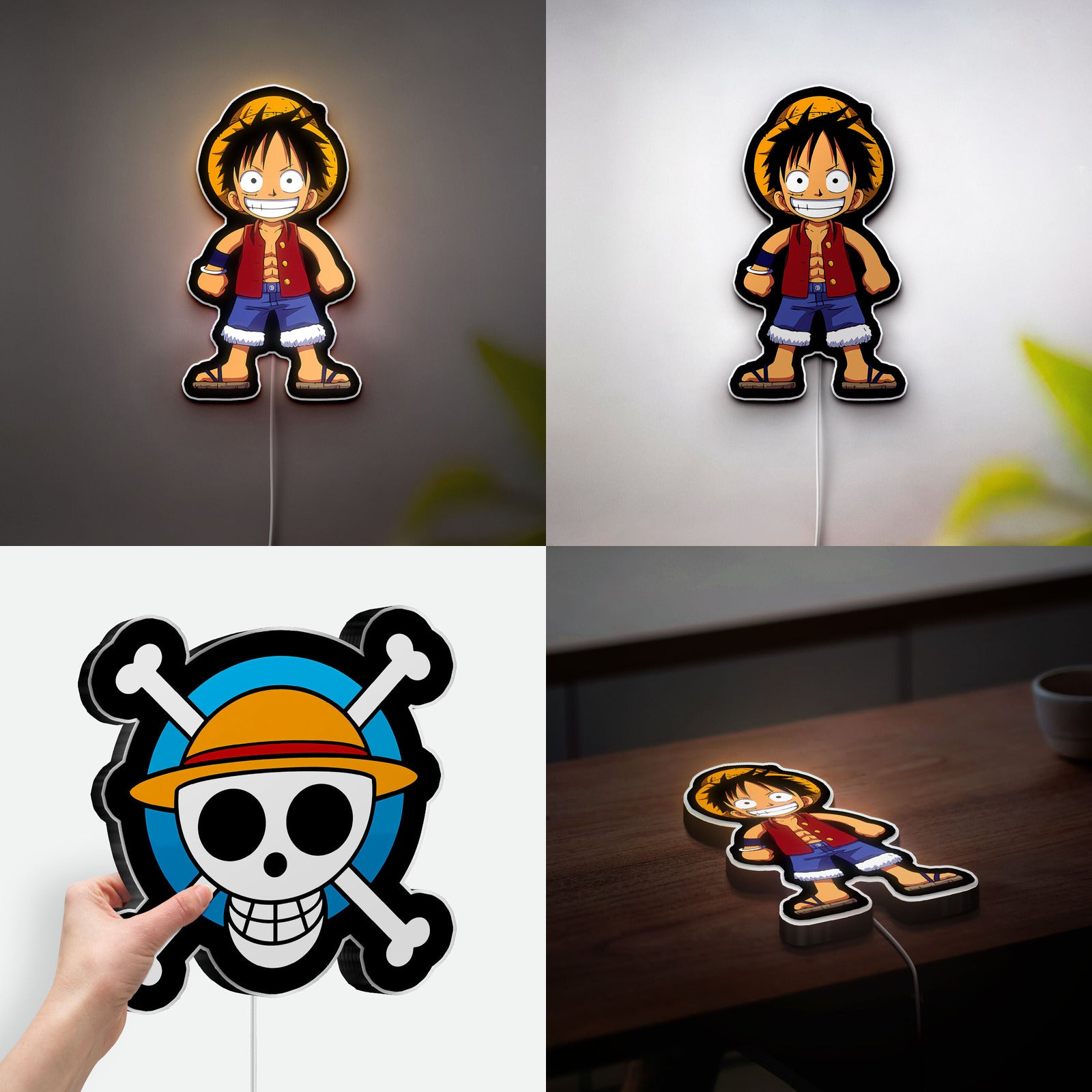 One Piece 3D Light Box - Chibi Straw Hat Crew LED Night Light, Anime Character Decor for Luffy Fans, Japanese Manga Themed Gift 