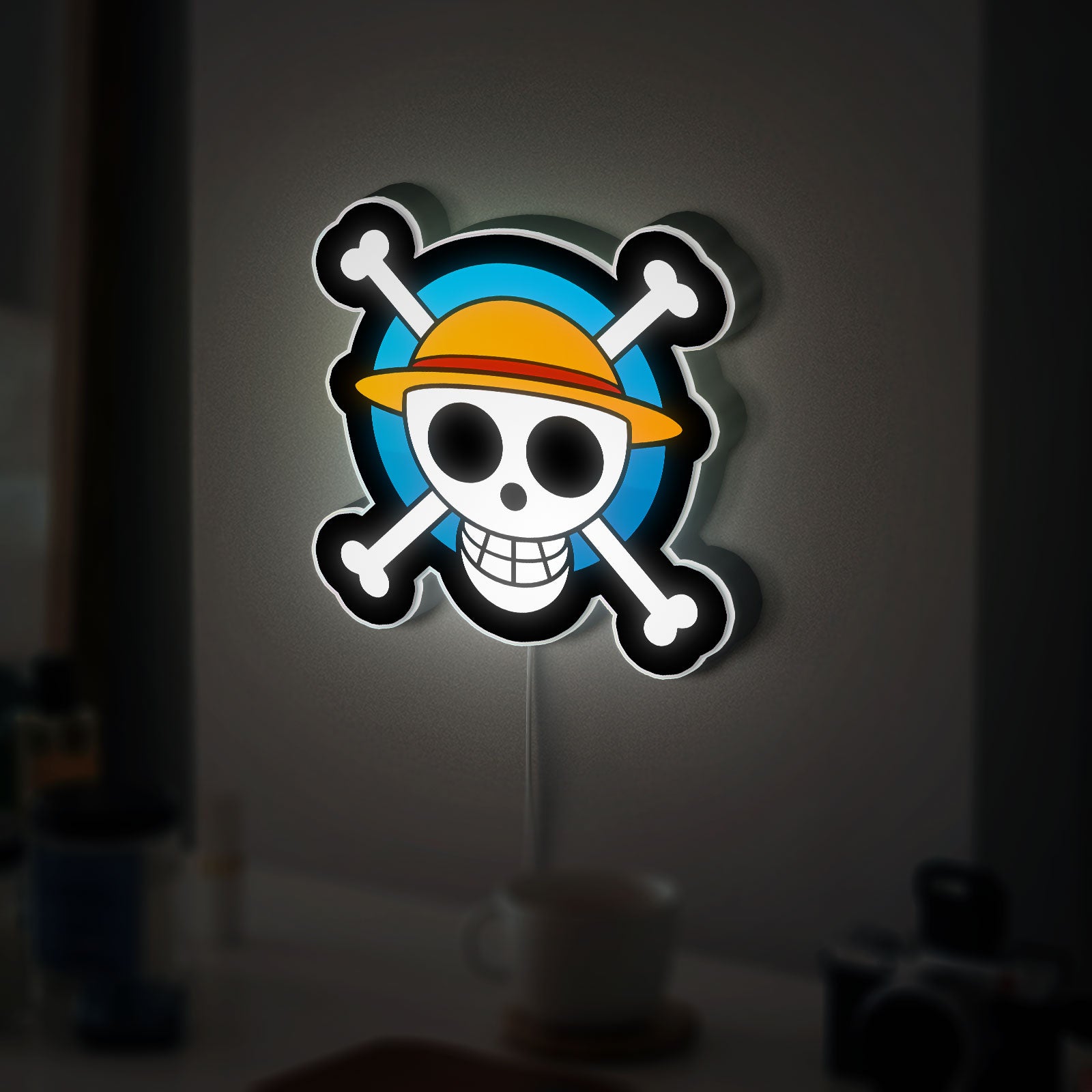 One Piece 3D Light Box - Anime LED Night Light with Mugiwaras Logo, Cool Pirate Decor for Fans of Luffy and Crew 