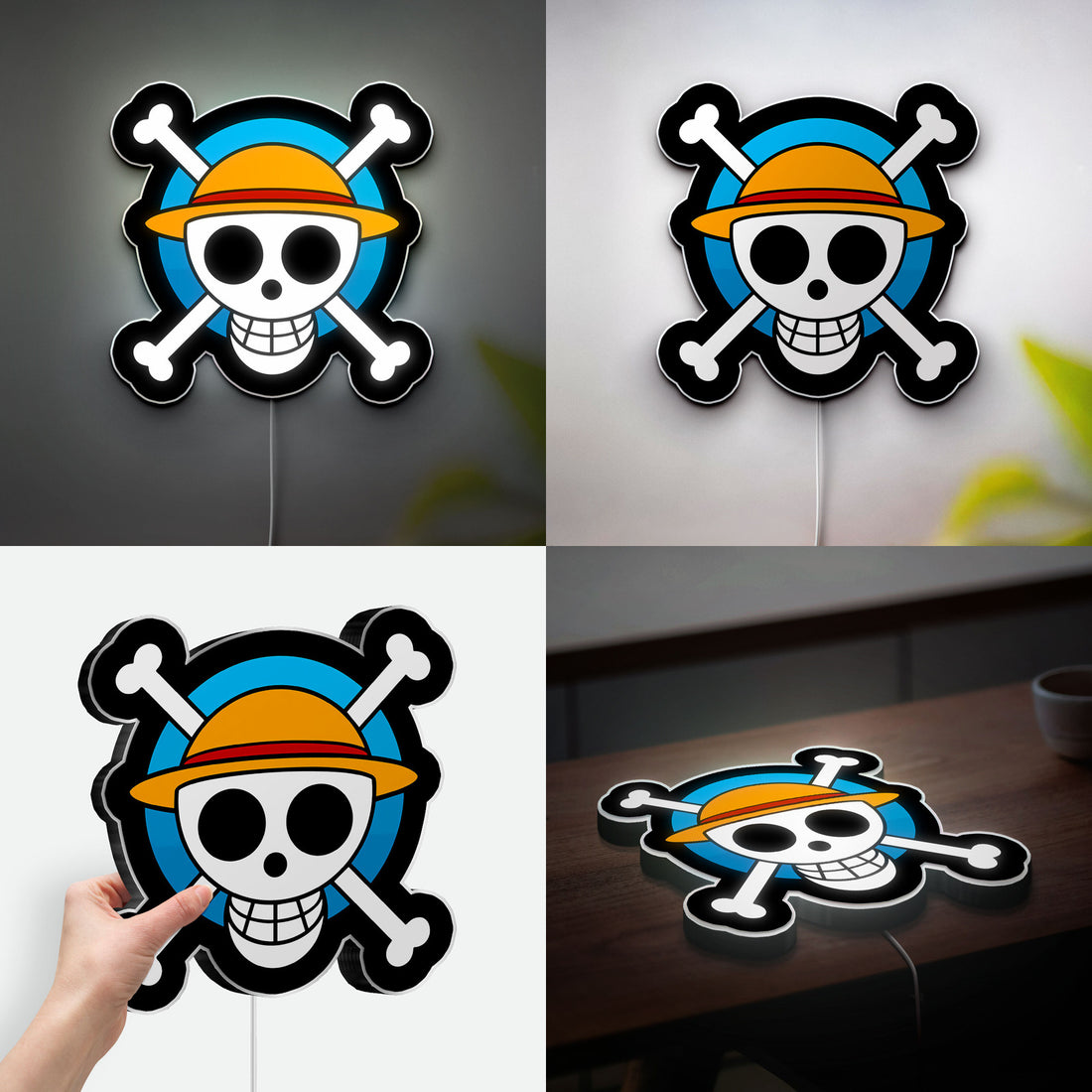 One Piece 3D Light Box - Anime LED Night Light with Mugiwaras Logo, Cool Pirate Decor for Fans of Luffy and Crew 