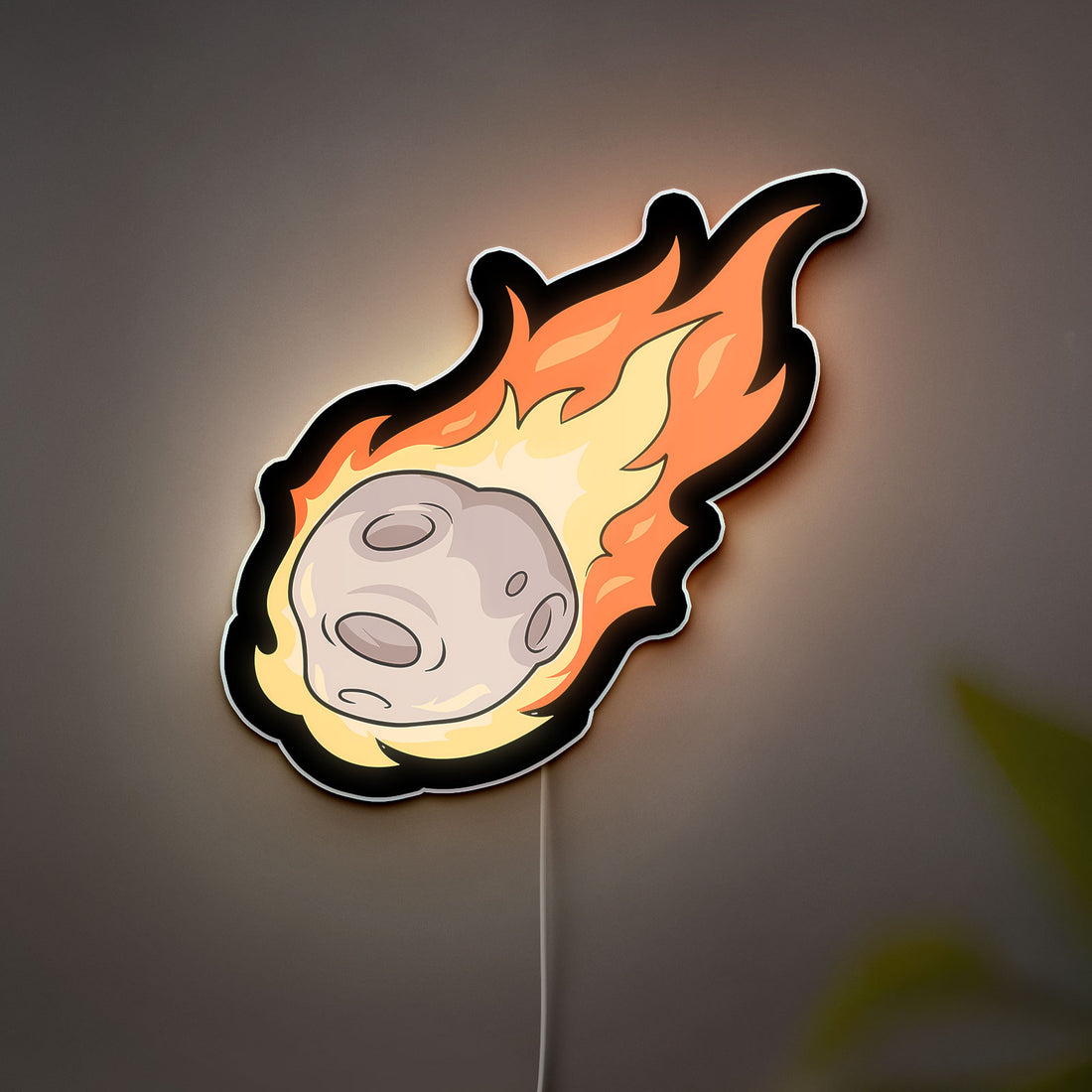 Meteor Glow Light - Cosmic Impact Night Light, Space Themed 3D Art for Astronomy Fans & Sci-Fi Room Decor 