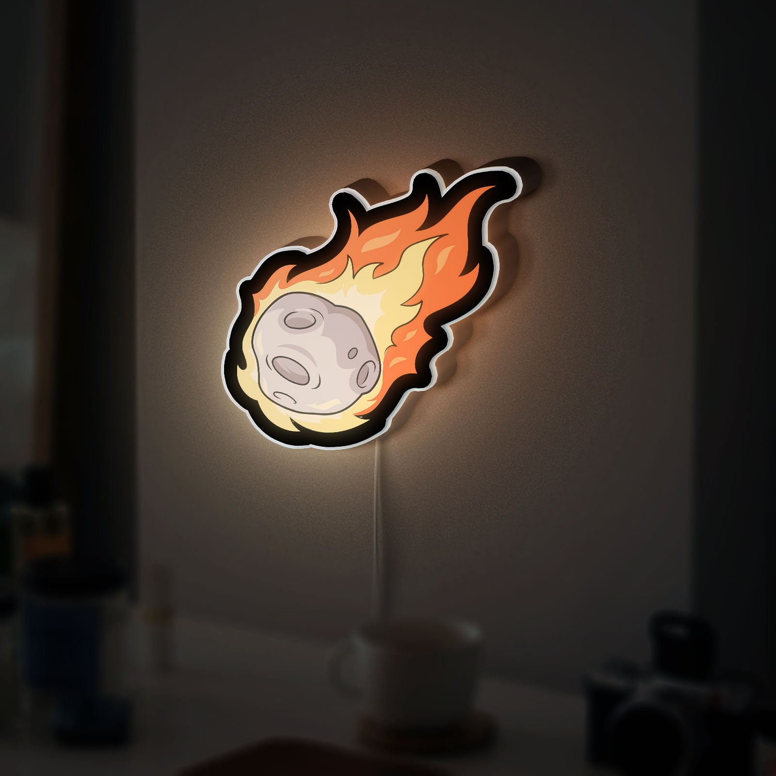 Meteor Glow Light - Cosmic Impact Night Light, Space Themed 3D Art for Astronomy Fans & Sci-Fi Room Decor 