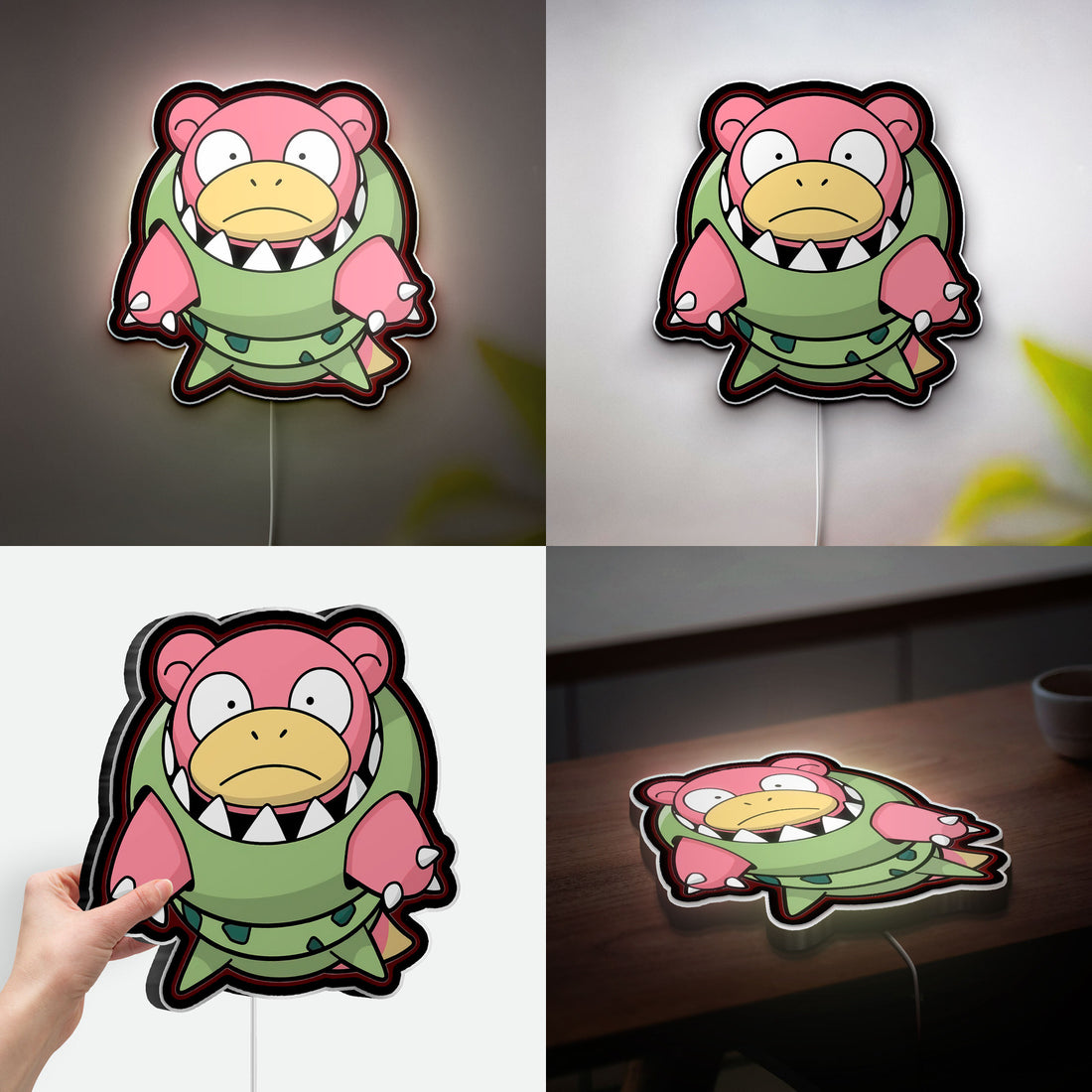 Mega Slowbro 3D Light Box - Pokémon Glow Art, Cute Water-Type LED Night Light, Anime Room Decor for Pokemon Fans 