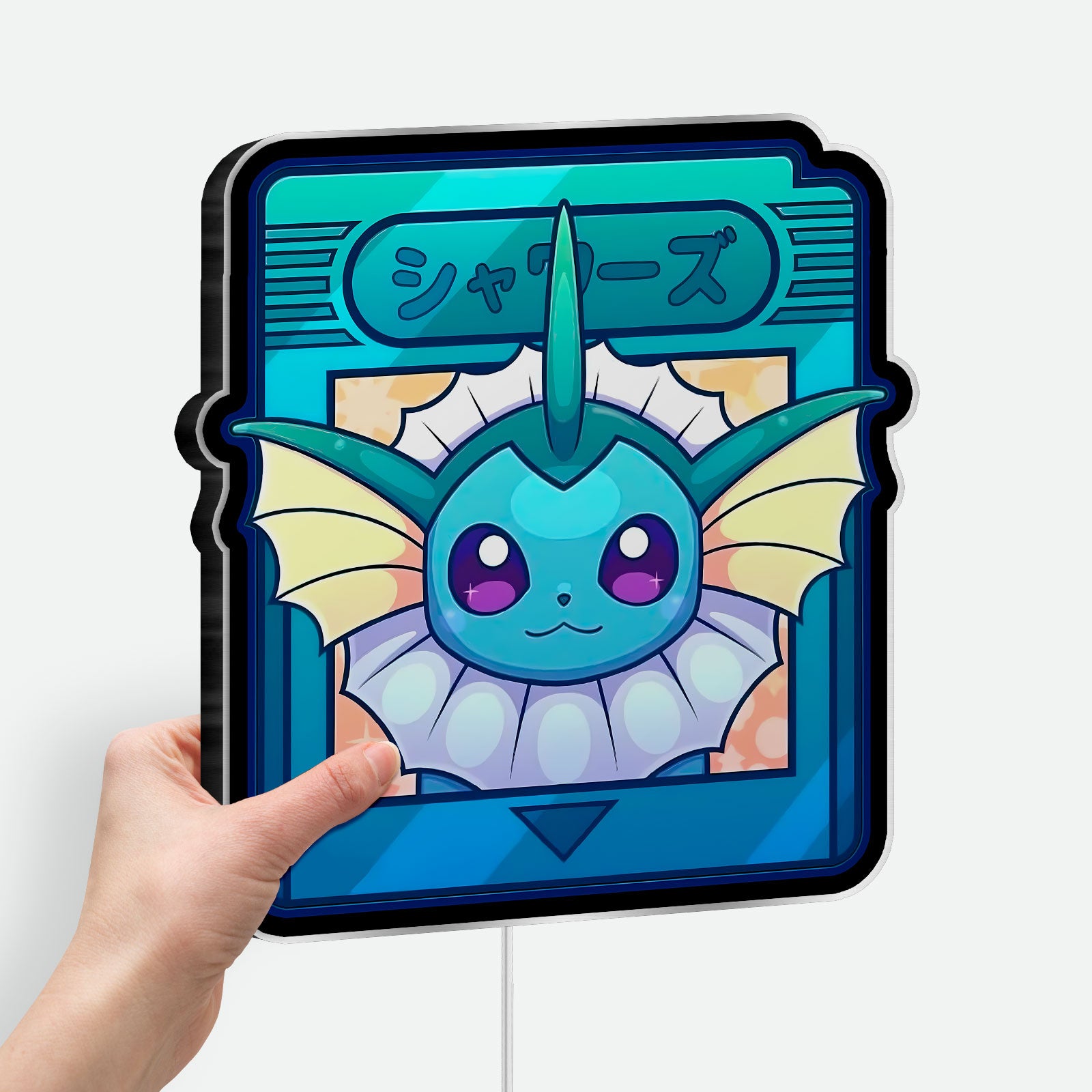 Pokemon Vaporeon 3D Light Box - Cute Eeveelution LED Night Light, Anime Pokemon Decor for Fans & Kids Room 