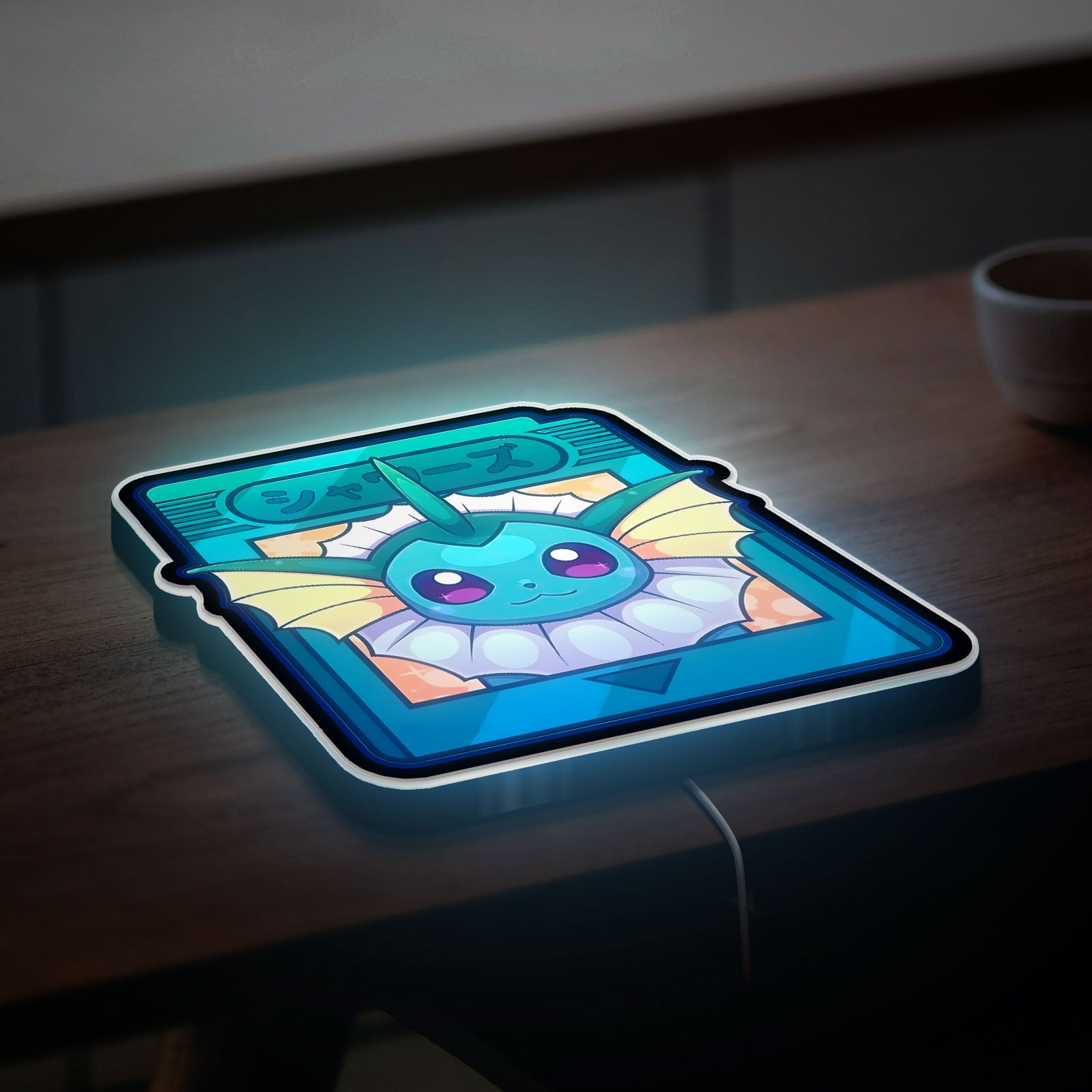 Pokemon Vaporeon 3D Light Box - Cute Eeveelution LED Night Light, Anime Pokemon Decor for Fans & Kids Room 