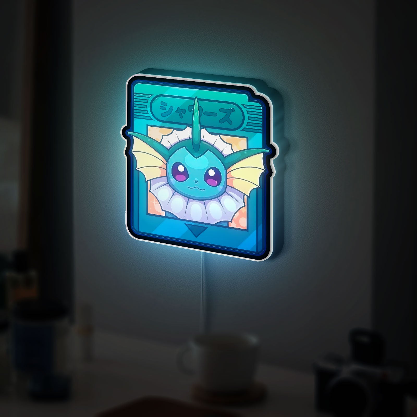 Pokemon Vaporeon 3D Light Box - Cute Eeveelution LED Night Light, Anime Pokemon Decor for Fans & Kids Room 