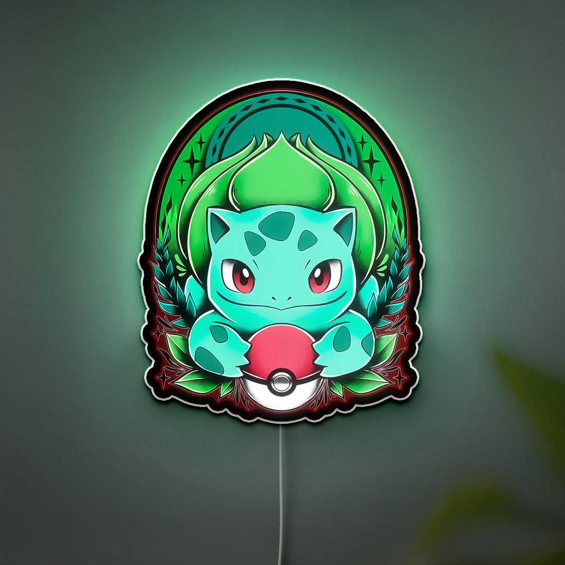 Bulbasaur 3D Light Box - Kanto Starter Pokémon LED Night Light, Art Decor for Gamers & Anime Fans
