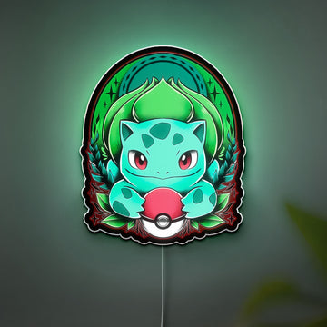Bulbasaur 3D Light Box - Kanto Starter Pokémon LED Night Light, Art Decor for Gamers & Anime Fans
