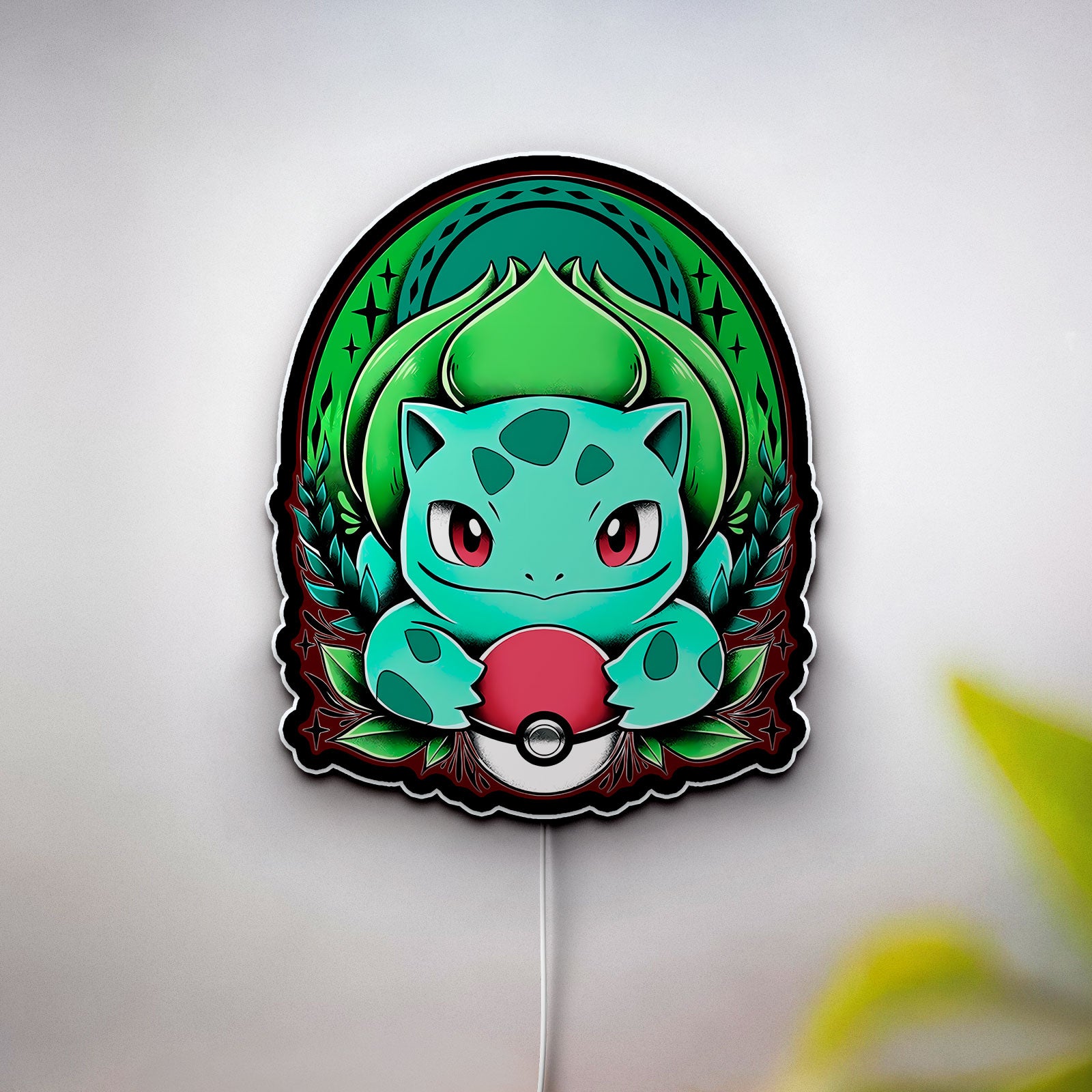 Bulbasaur 3D Light Box - Kanto Starter Pokémon LED Night Light, Art Decor for Gamers & Anime Fans
