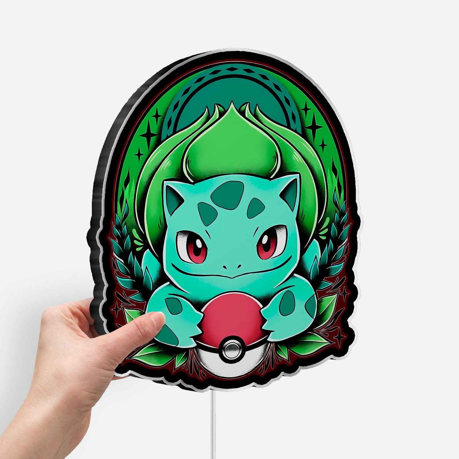 Bulbasaur 3D Light Box - Kanto Starter Pokémon LED Night Light, Art Decor for Gamers & Anime Fans
