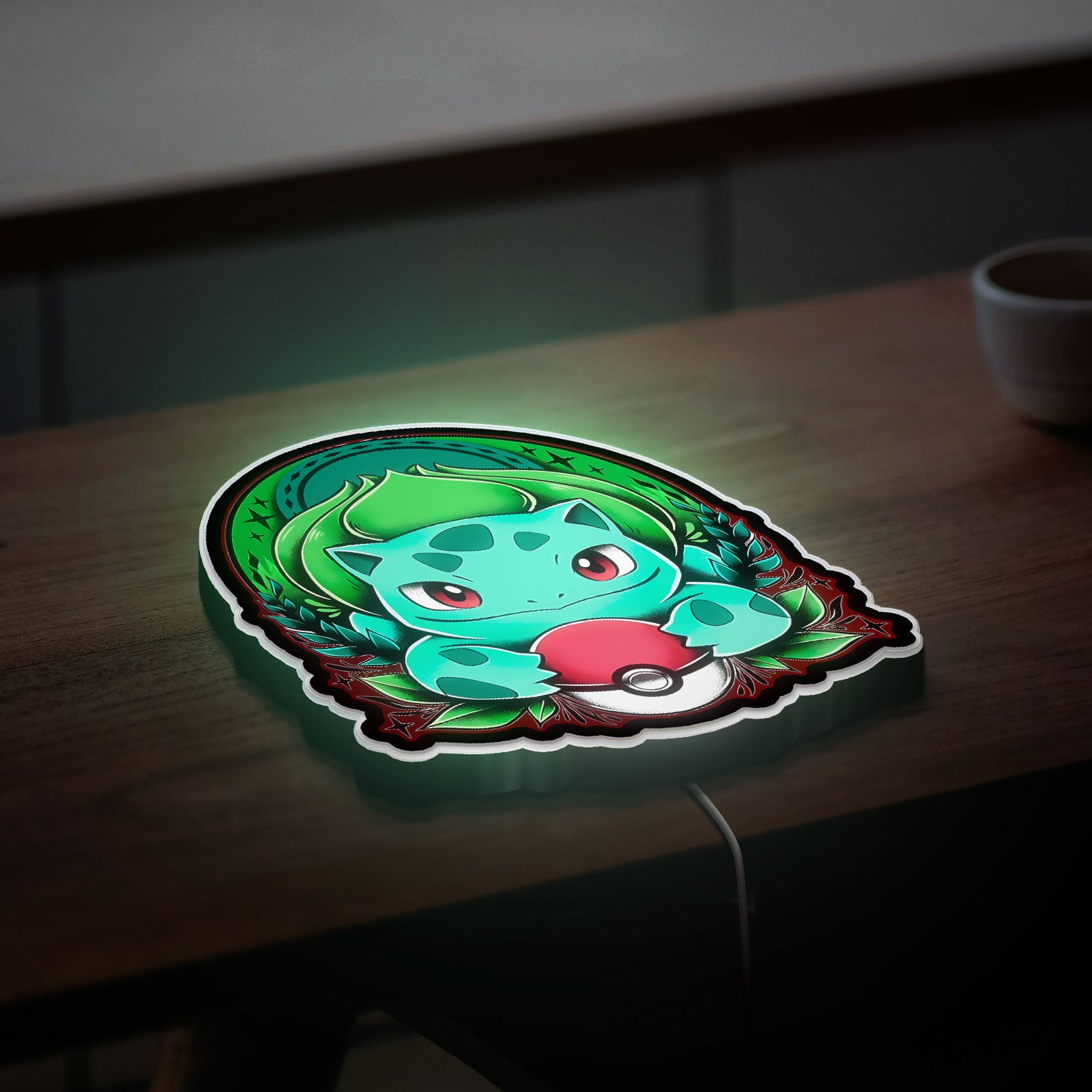 Bulbasaur 3D Light Box - Kanto Starter Pokémon LED Night Light, Art Decor for Gamers & Anime Fans
