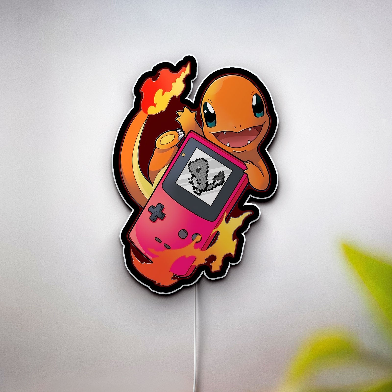 Charmander Pokemon 3D Light Box - Glowing Gameboy Art LED Night Light, Anime Decor for Pokemon Fans & Gift for Gamers 