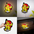 Ultra-Chu Pikachu 3D Light Box - Ash's Cap & Ultra Ball LED Night Light, Pokemon Decor for Fans & Kids Room 