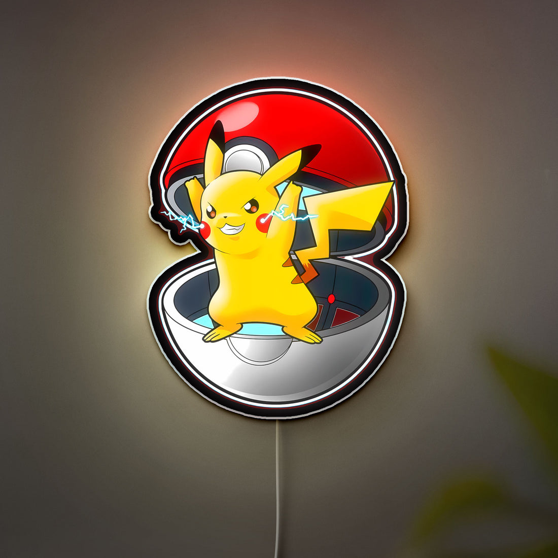 Pikachu with Pokeball 3D Light Box - Pokemon LED Night Light, Anime Character Decor for Gaming Room & Gift for Fans 