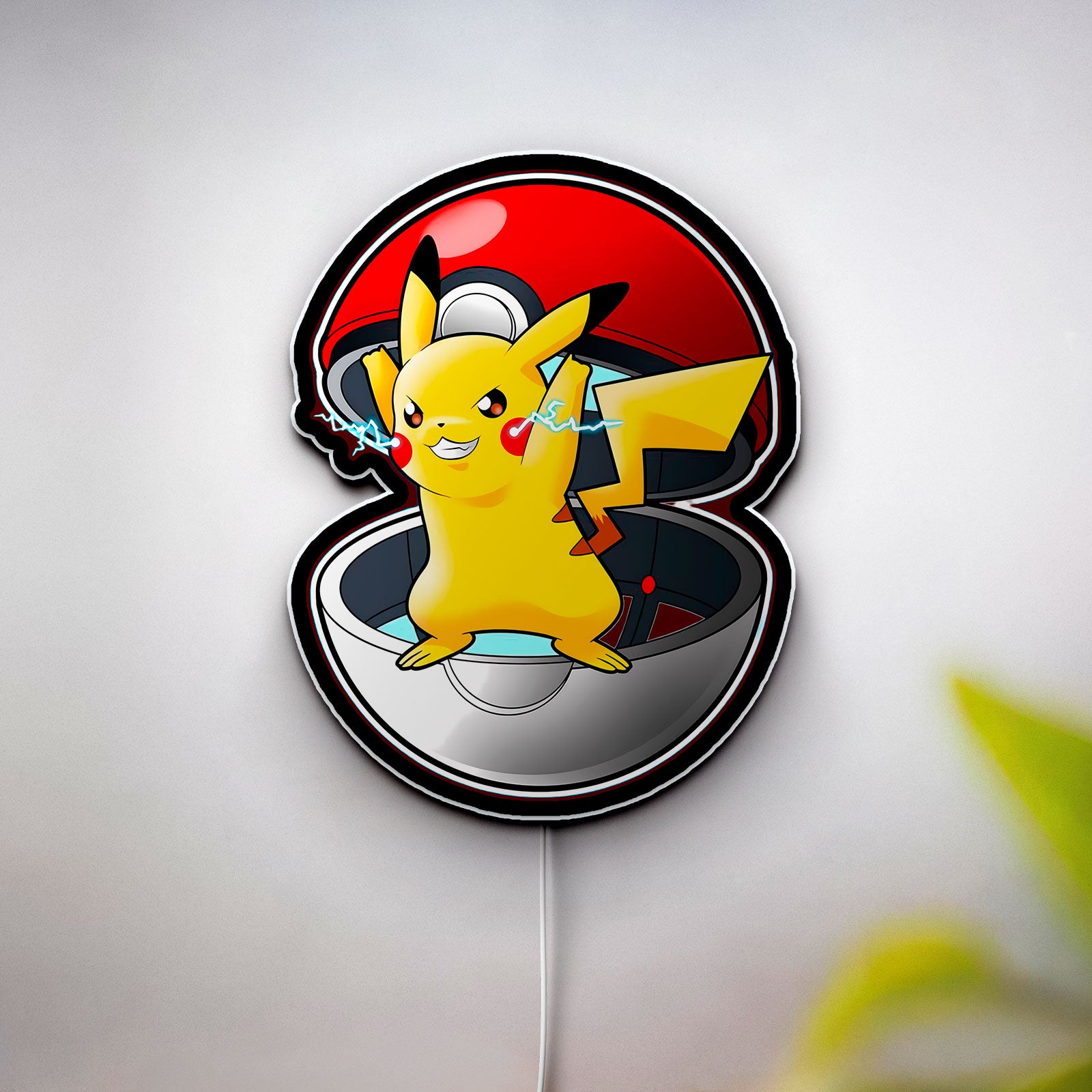 Pikachu with Pokeball 3D Light Box - Pokemon LED Night Light, Anime Character Decor for Gaming Room & Gift for Fans 