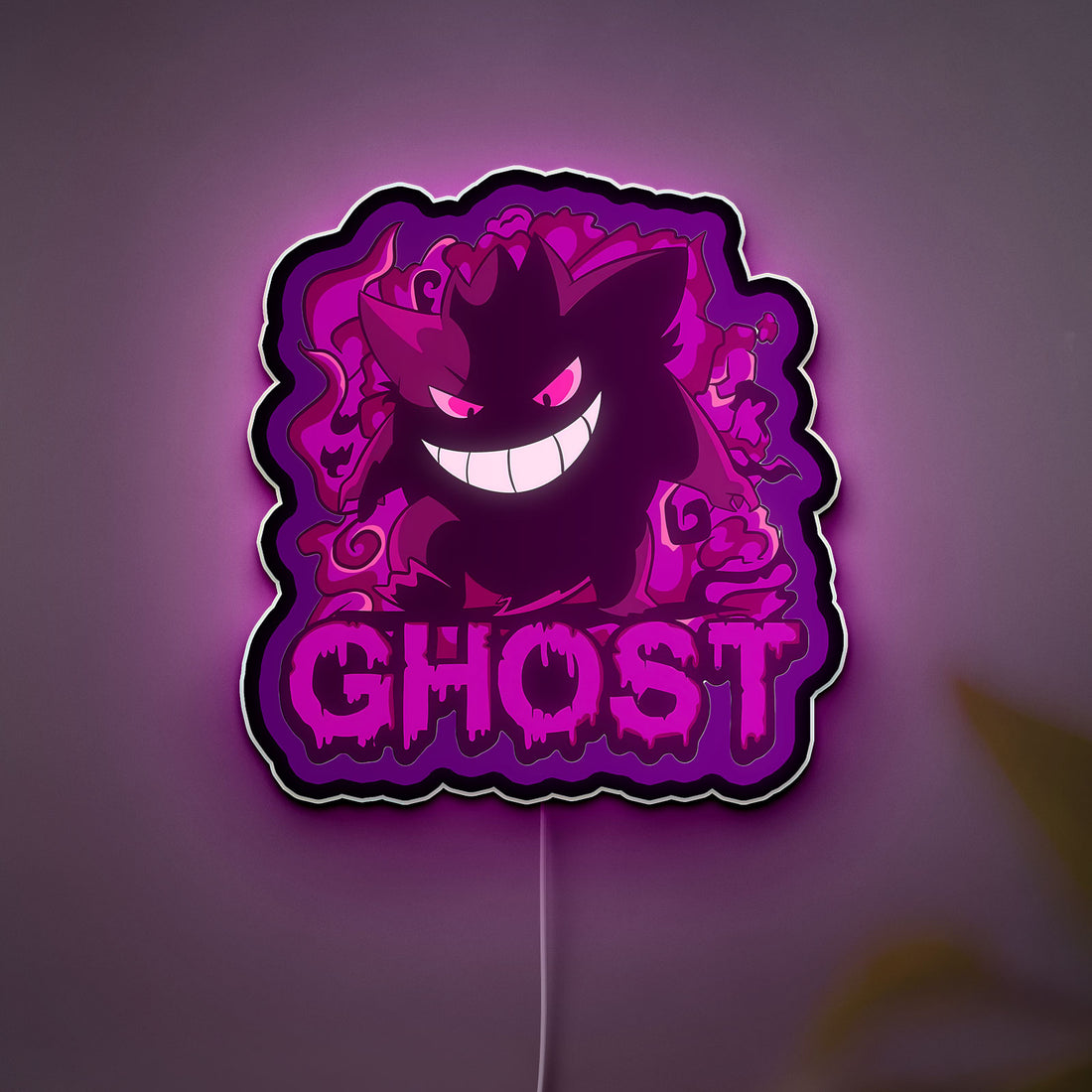 Ghost Pokemon 3D Light Box - Spooky Cute LED Night Light, Anime Character Decor for Gamers & Pokemon Fans 