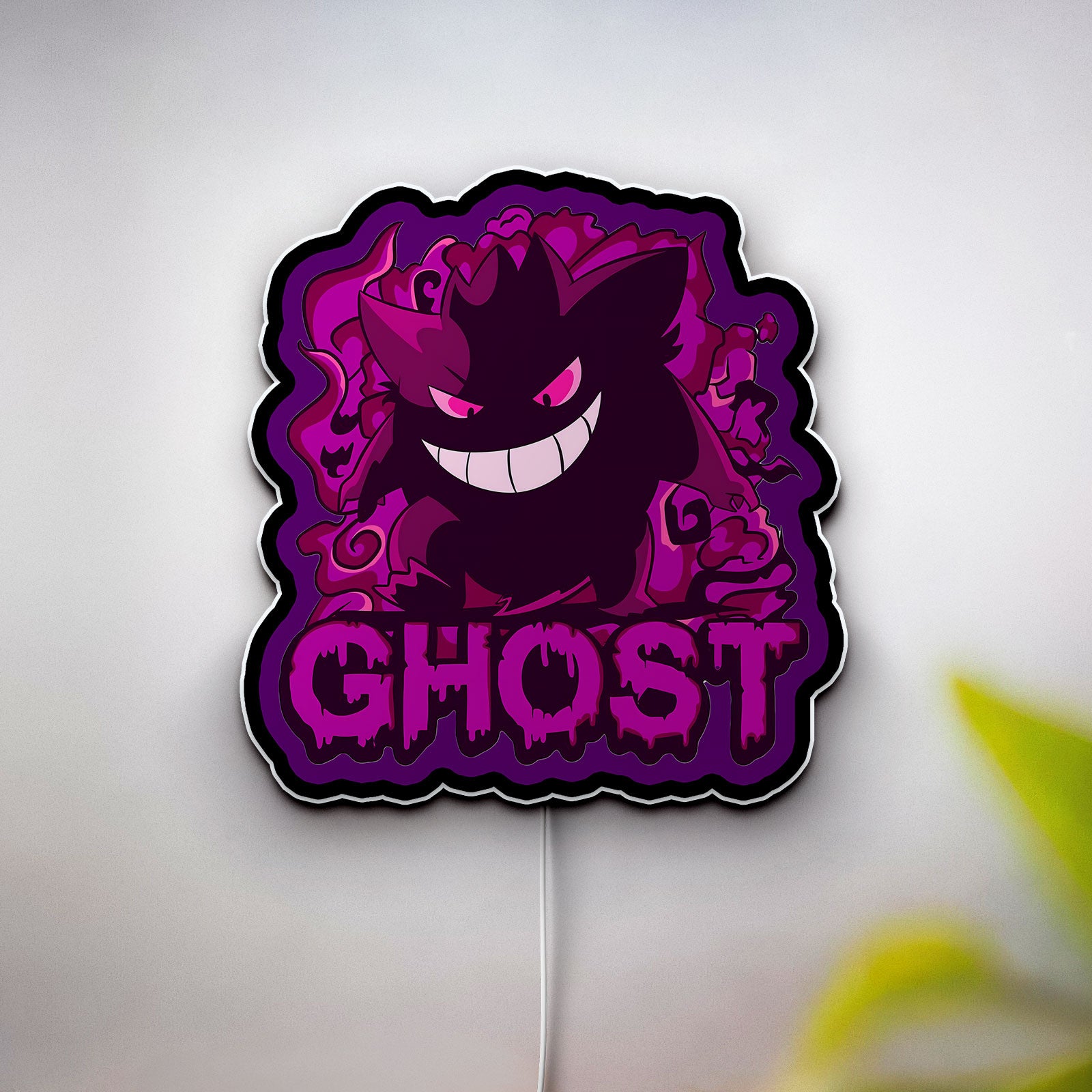 Ghost Pokemon 3D Light Box - Spooky Cute LED Night Light, Anime Character Decor for Gamers & Pokemon Fans 
