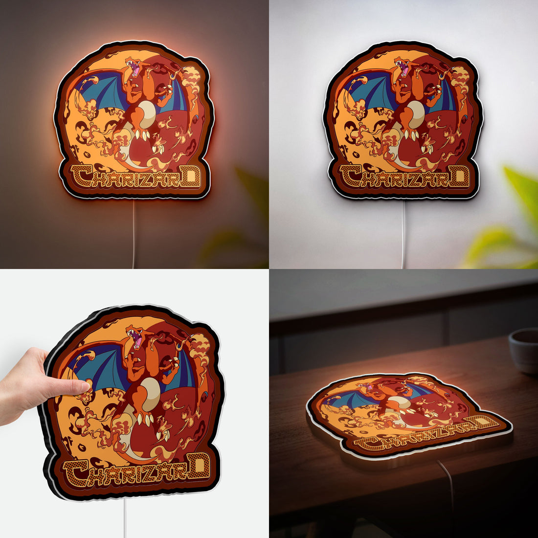 Charizard 3D Light Box - Glowing Pokemon LED Night Light, Anime Gaming Room Decor, Perfect Gift for Pokemon Fans 