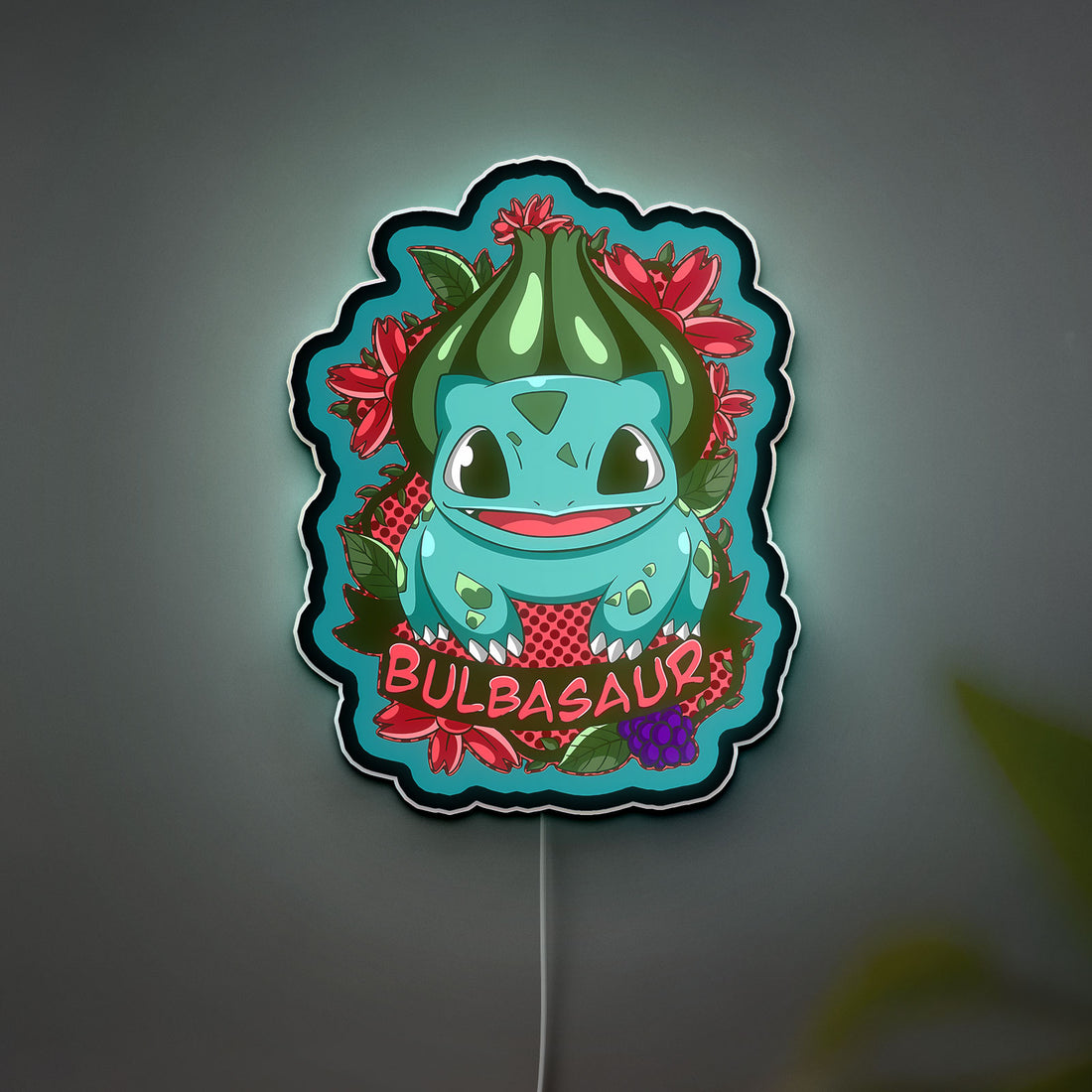 Pokemon 3D Light Box - Bulbasaur Glow Decor, Anime LED Night Light for Gamers & Pokemon Collectors
