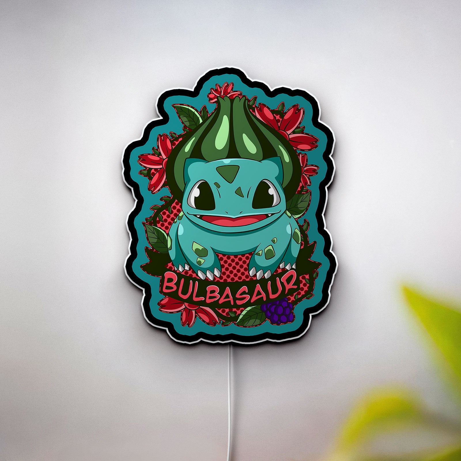 Pokemon 3D Light Box - Bulbasaur Glow Decor, Anime LED Night Light for Gamers & Pokemon Collectors

