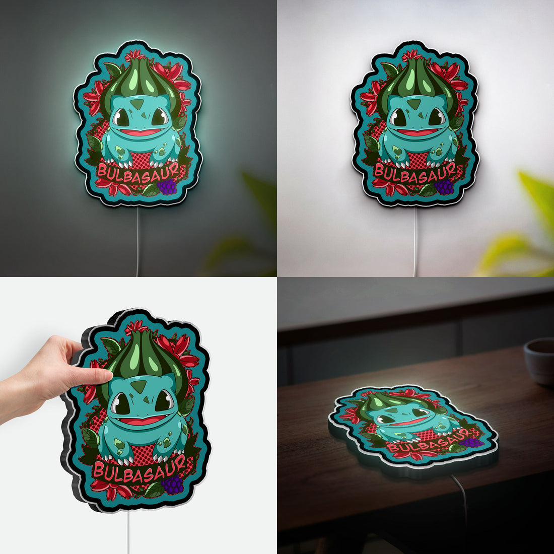 Pokemon 3D Light Box - Bulbasaur Glow Decor, Anime LED Night Light for Gamers & Pokemon Collectors
