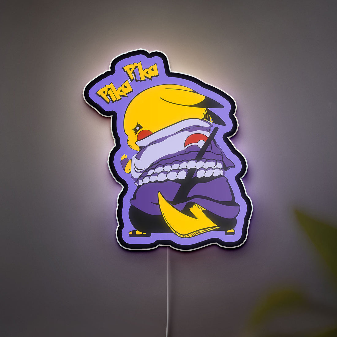 Pikachu x Sasuke 3D Light Box - Anime Crossover LED Night Light, Pokemon Naruto Fusion Decor for Otaku Fans 