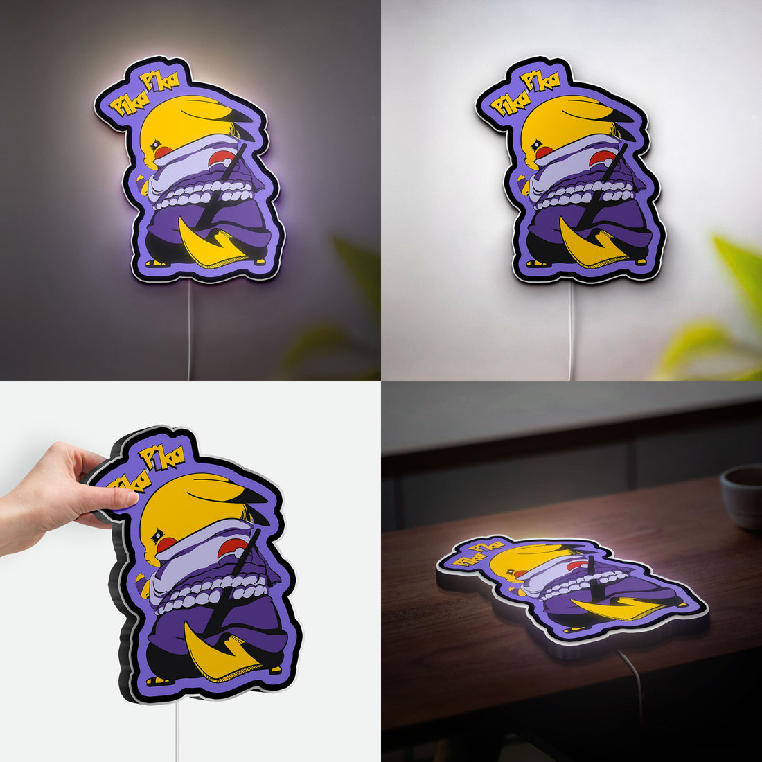 Pikachu x Sasuke 3D Light Box - Anime Crossover LED Night Light, Pokemon Naruto Fusion Decor for Otaku Fans 