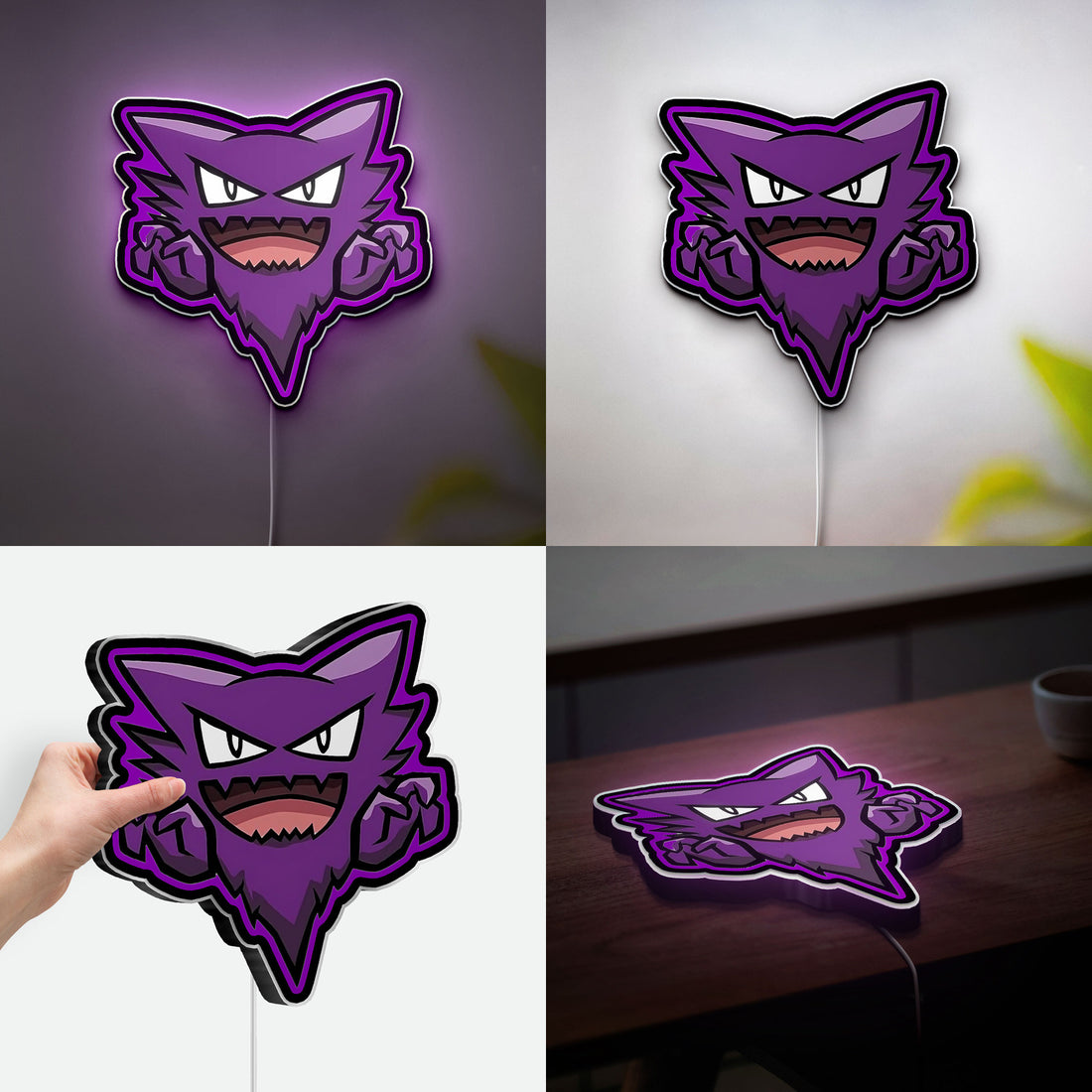 Haunter Pokemon 3D Light Box - Ghost Type Glow Decor, Spooky LED Night Light for Pokemon Fans, Gaming Room & Halloween Decor 