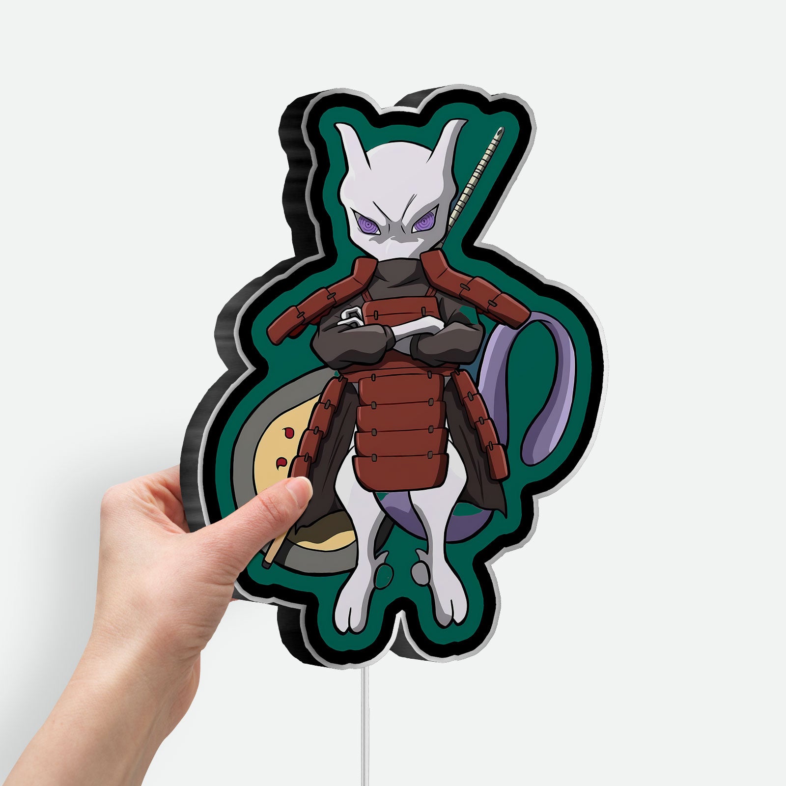 Mewdara 3D Light Box - Pokemon & Naruto Fusion LED Night Light, Anime Crossover Decor for Gamers & Otaku Fans
