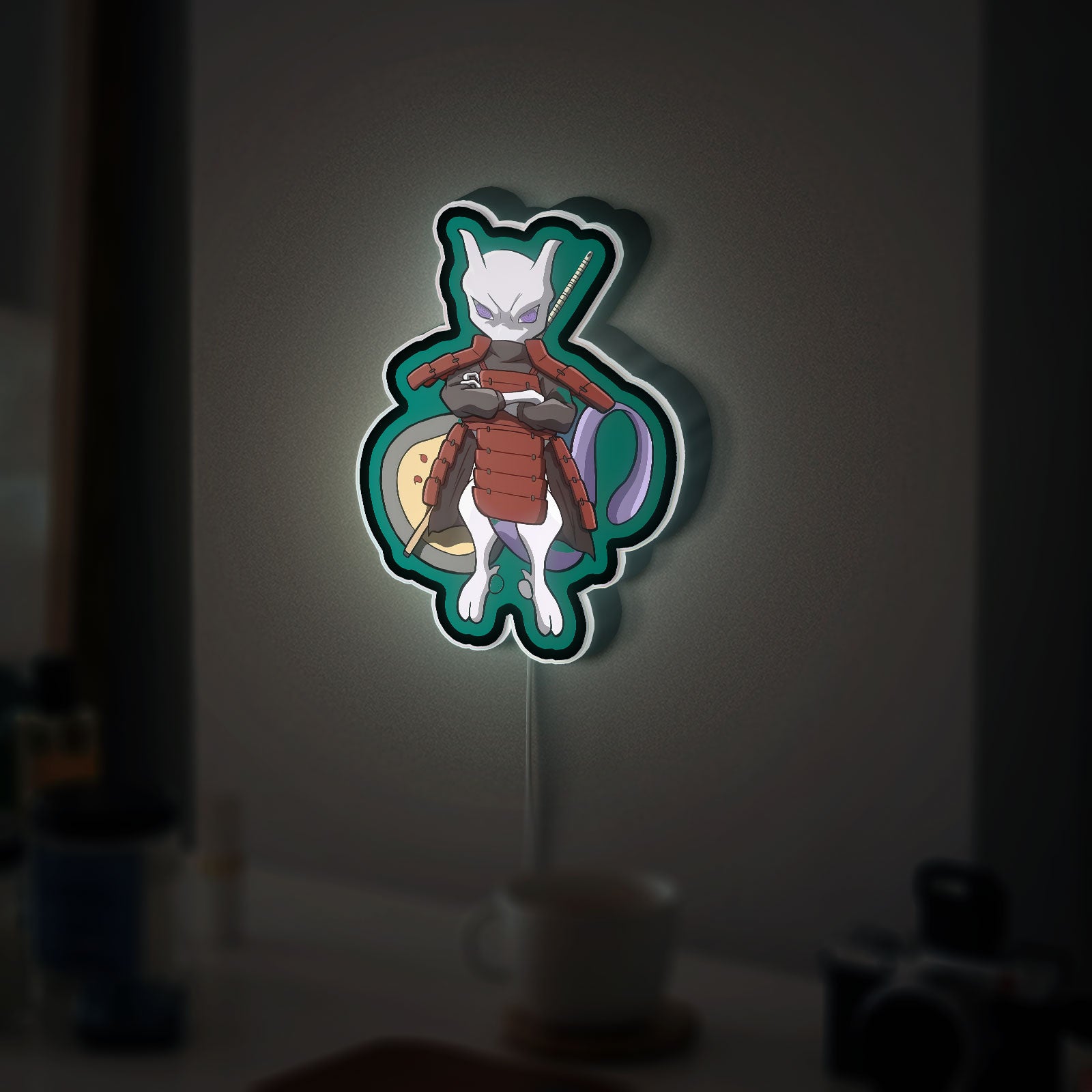 Mewdara 3D Light Box - Pokemon & Naruto Fusion LED Night Light, Anime Crossover Decor for Gamers & Otaku Fans

