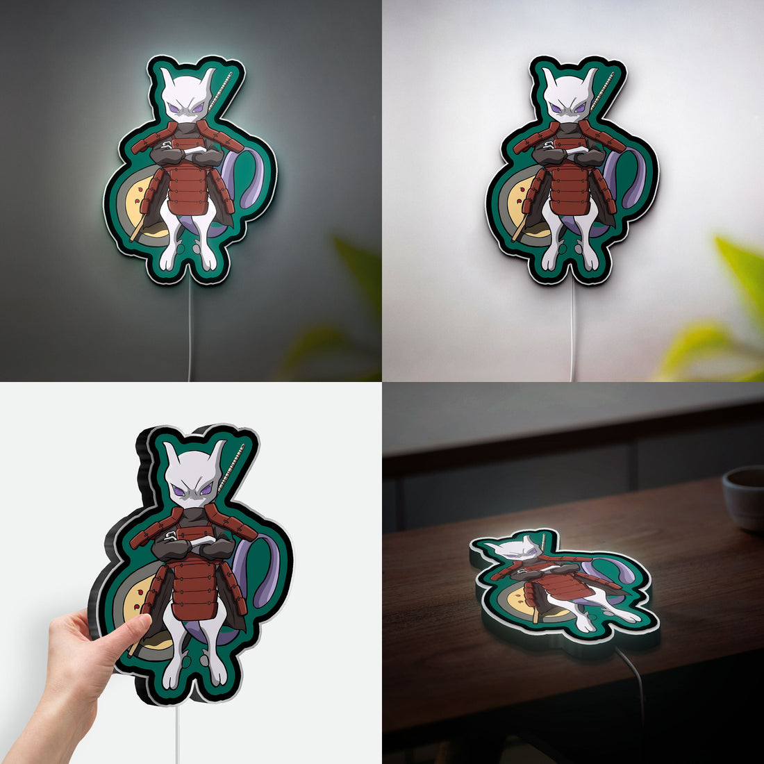 Mewdara 3D Light Box - Pokemon & Naruto Fusion LED Night Light, Anime Crossover Decor for Gamers & Otaku Fans
